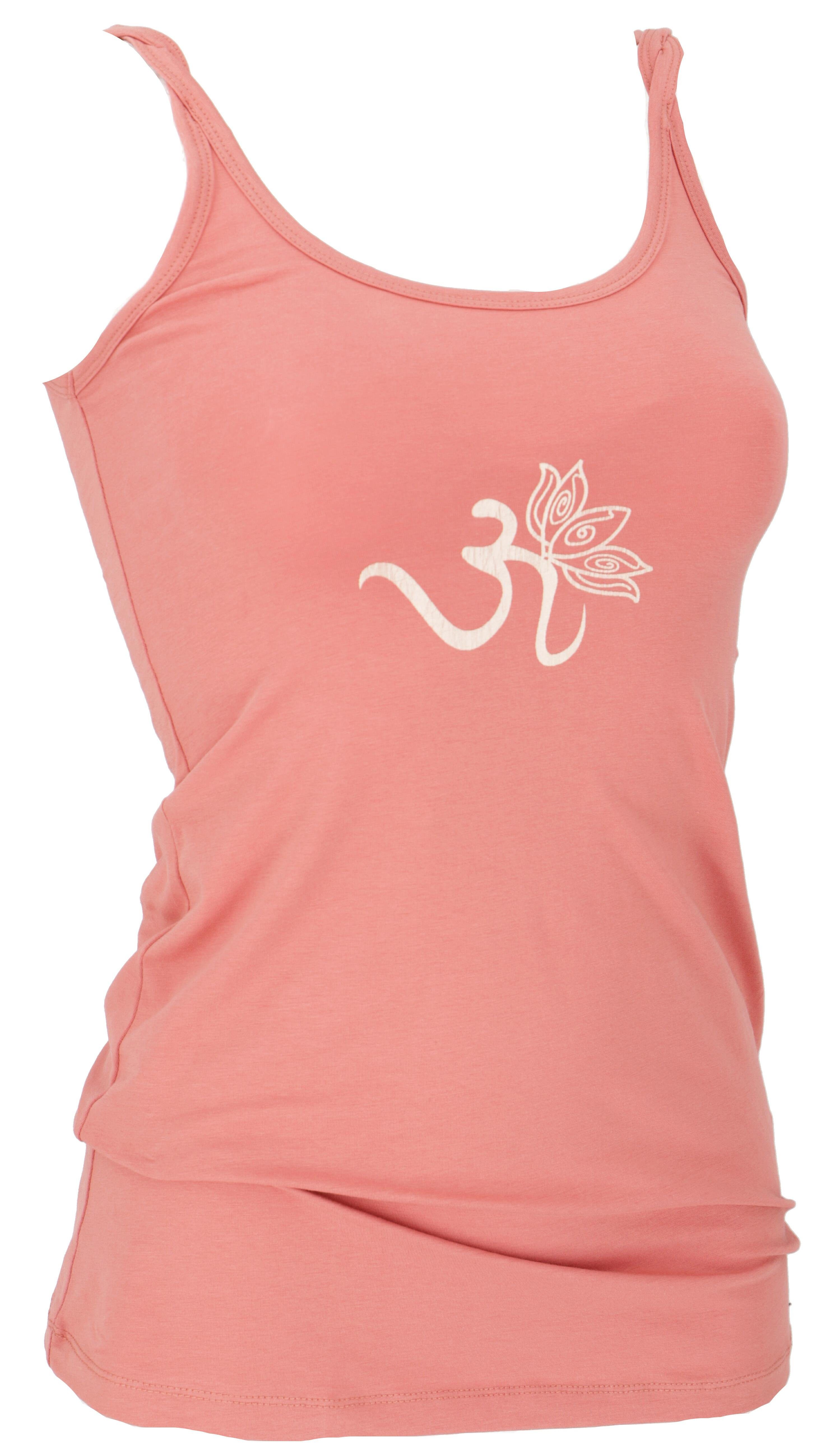 Guru-Shop T-Shirt Yoga-Top aus Bio-Baumwolle OM - apricot Festival, Ethno S günstig online kaufen