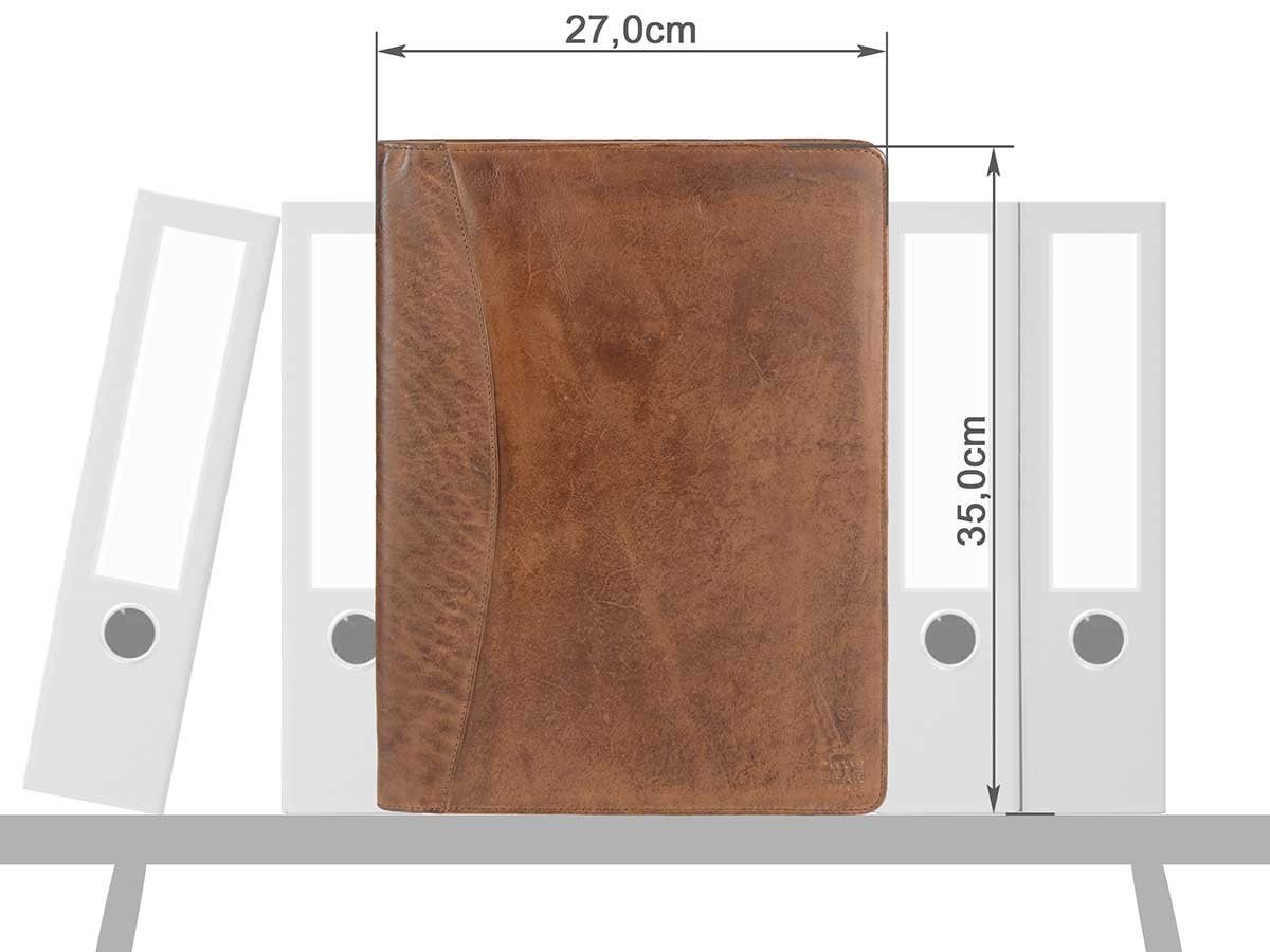 Bear Design Schreibmappe "Dino" Cow Lavato Leder, A4 Konferenzmappe Leder, Vertretermappe, Tagungsmappe Reißverschluss
