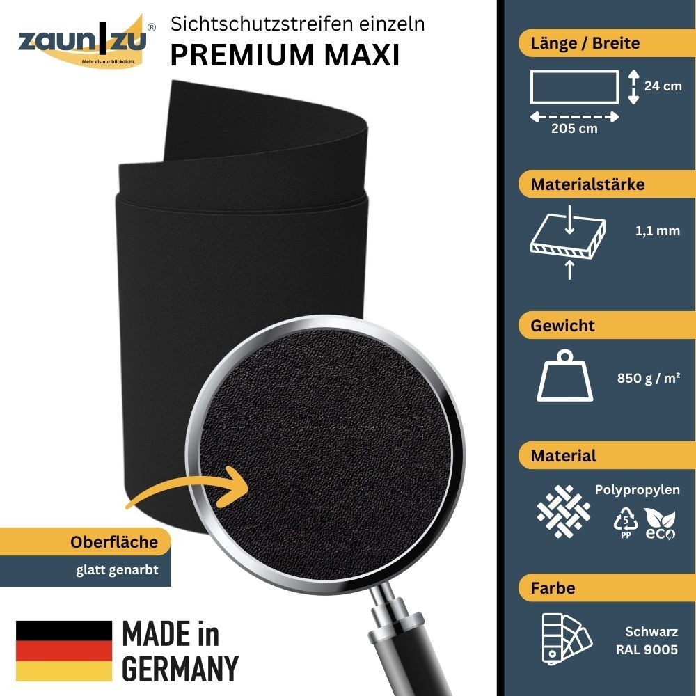 zaunzu Sichtschutzstreifen Premium Maxi für Doppelstabmatten günstig online kaufen