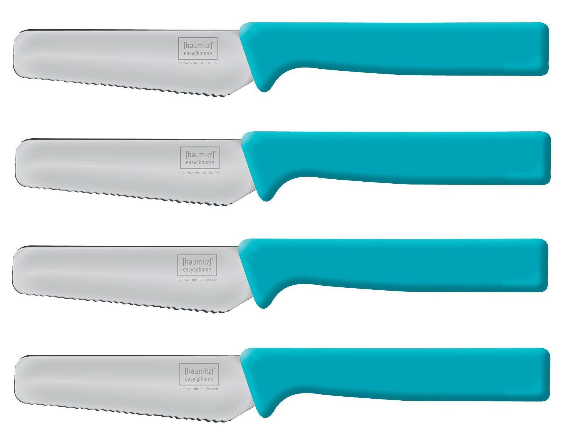 homiez Brotmesser KNIFE, Frühstücksmesser, Brötchenmesser mit Wellenschliff und Soft-Griff