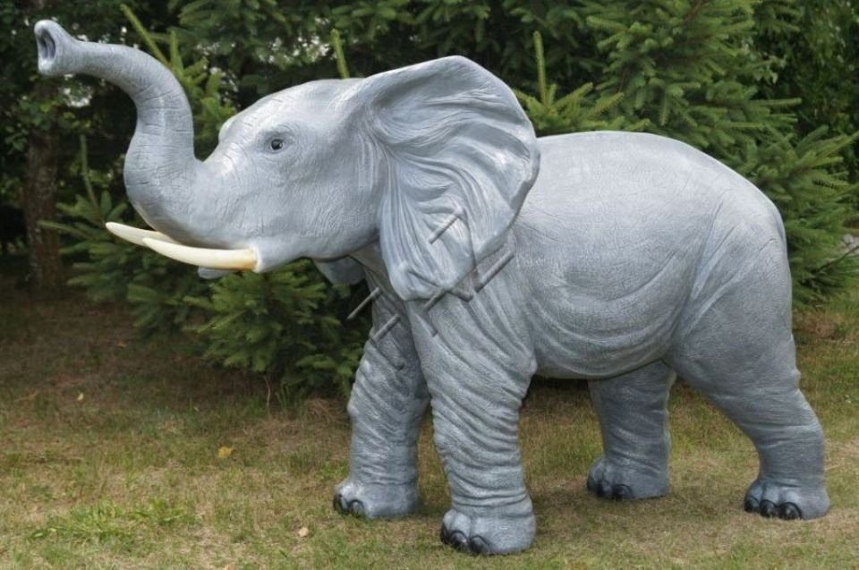 JVmoebel Skulptur Elefant Figur Garten Statue Skulptur Figuren Skulpturen Dekoration Skulpturen | Skulpturen