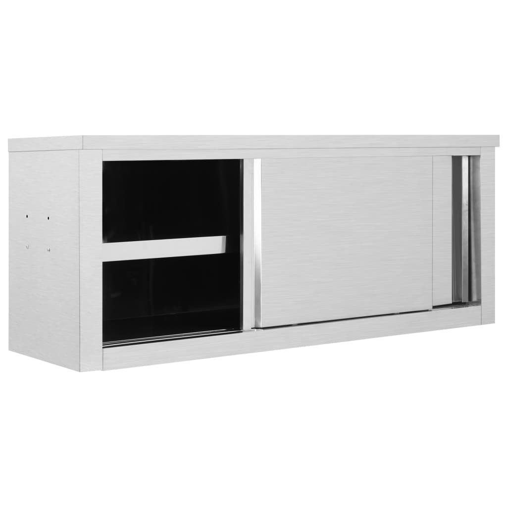 vidaXL Hängeschrank Hängeschrank Wandhängeschrank mit Schiebetüren 120x40x50 cm Edelstahl