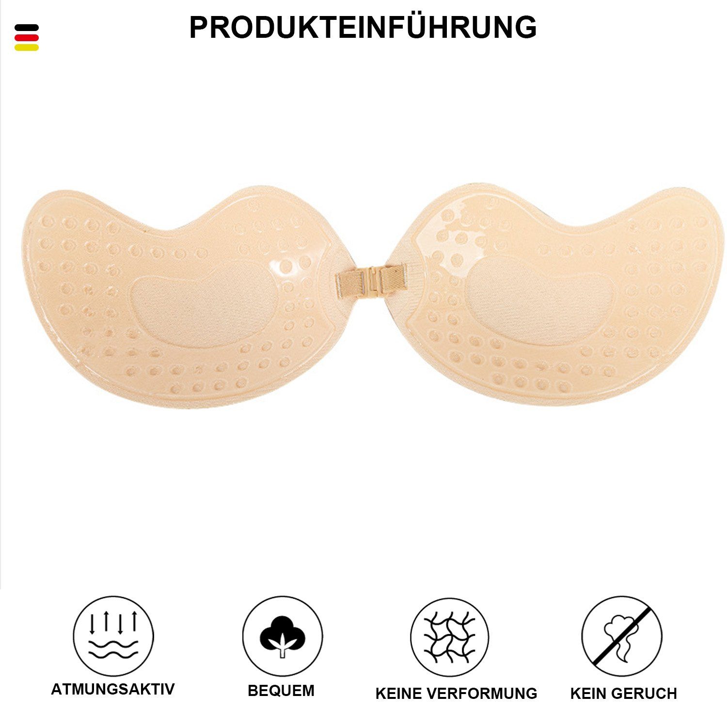 MAGICSHE Bandeau-BH Trägerlos Kleber BH Unsichtbarer den Hautton Hochzeitskleidung BH für täglichen (1-tlg) Abendkleid, Geeignet Gebrauch