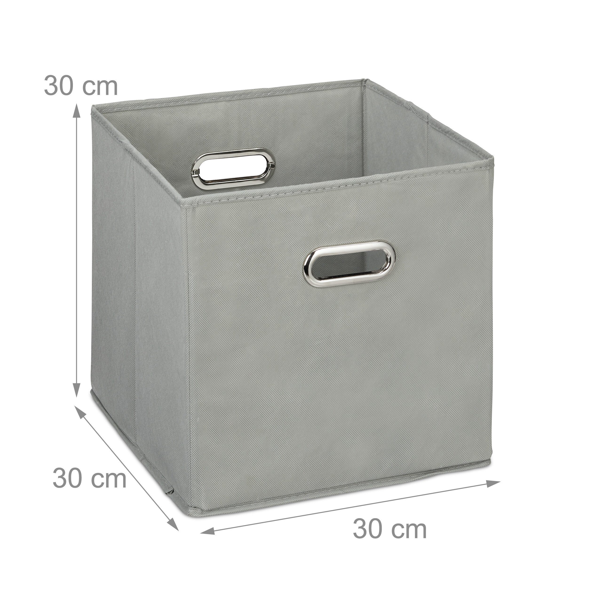 relaxdays Aufbewahrungsbox im 4er Set (4 St), grau – Bild 4 von 5
