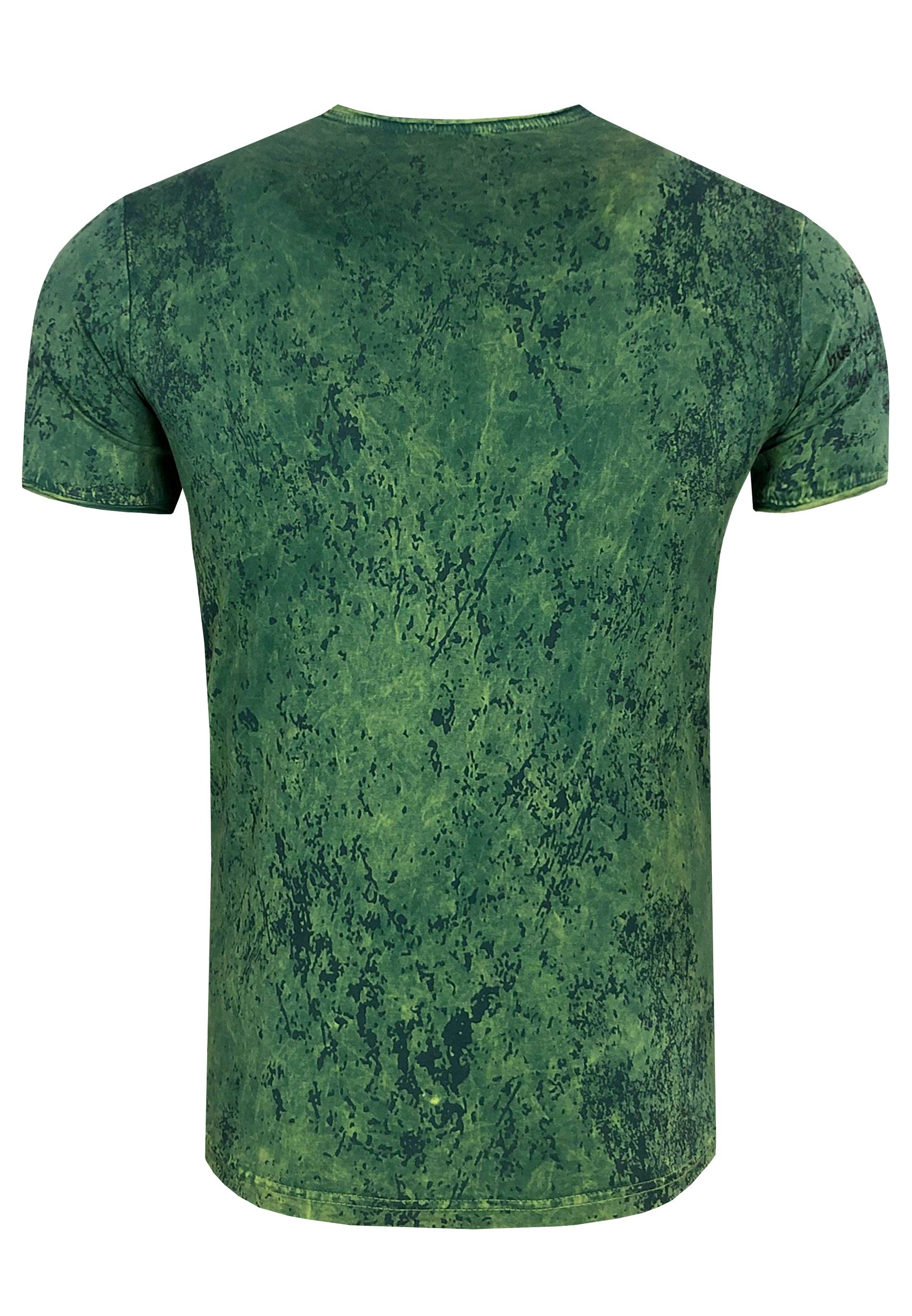 Rusty Neal T-Shirt tollen im Vintage-Look dunkelgrün