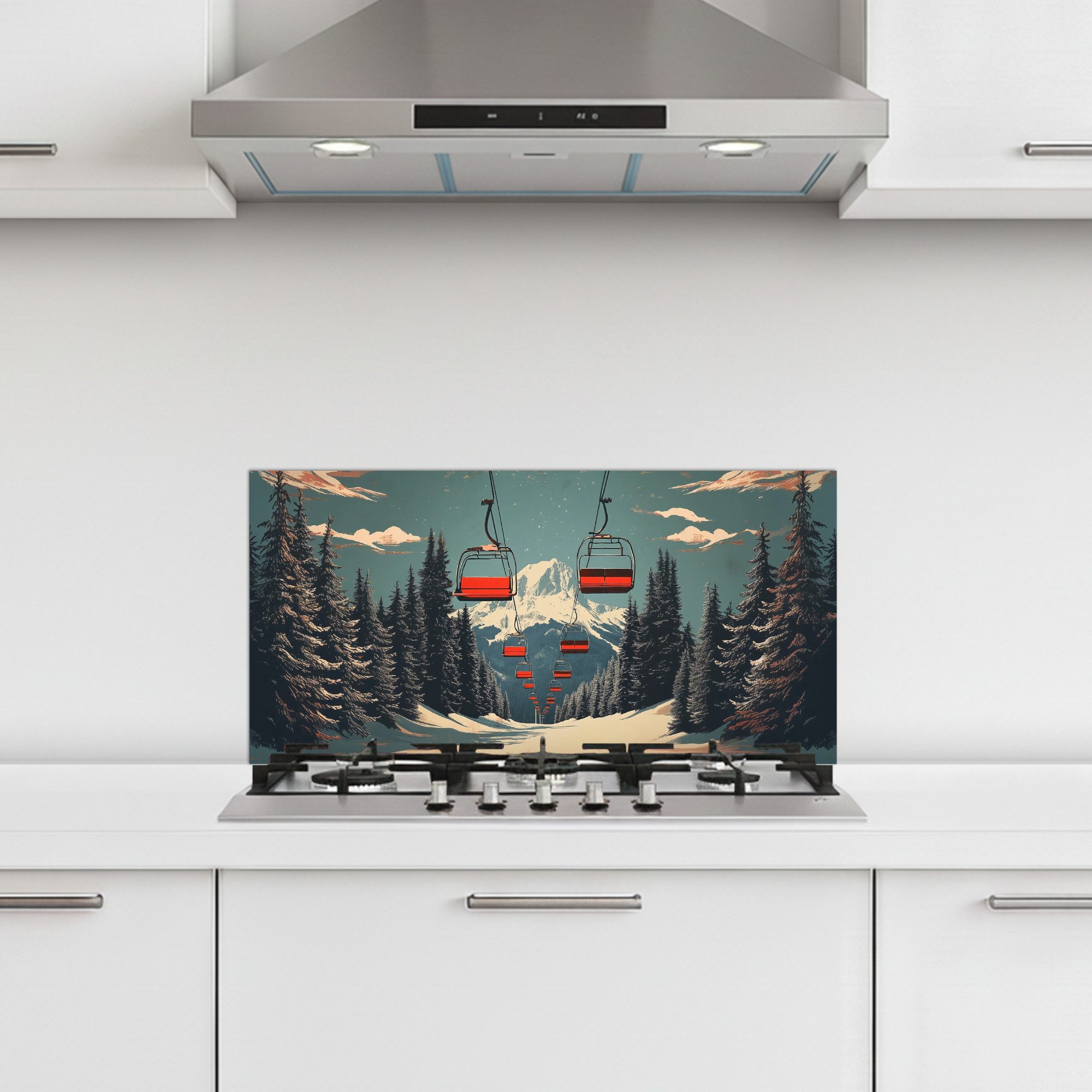 MuchoWow Spritzschutz Für Die Küche – Alu-Rückwand 90x60 Cm, Tankstellen-Motiv, Hitzebeständig