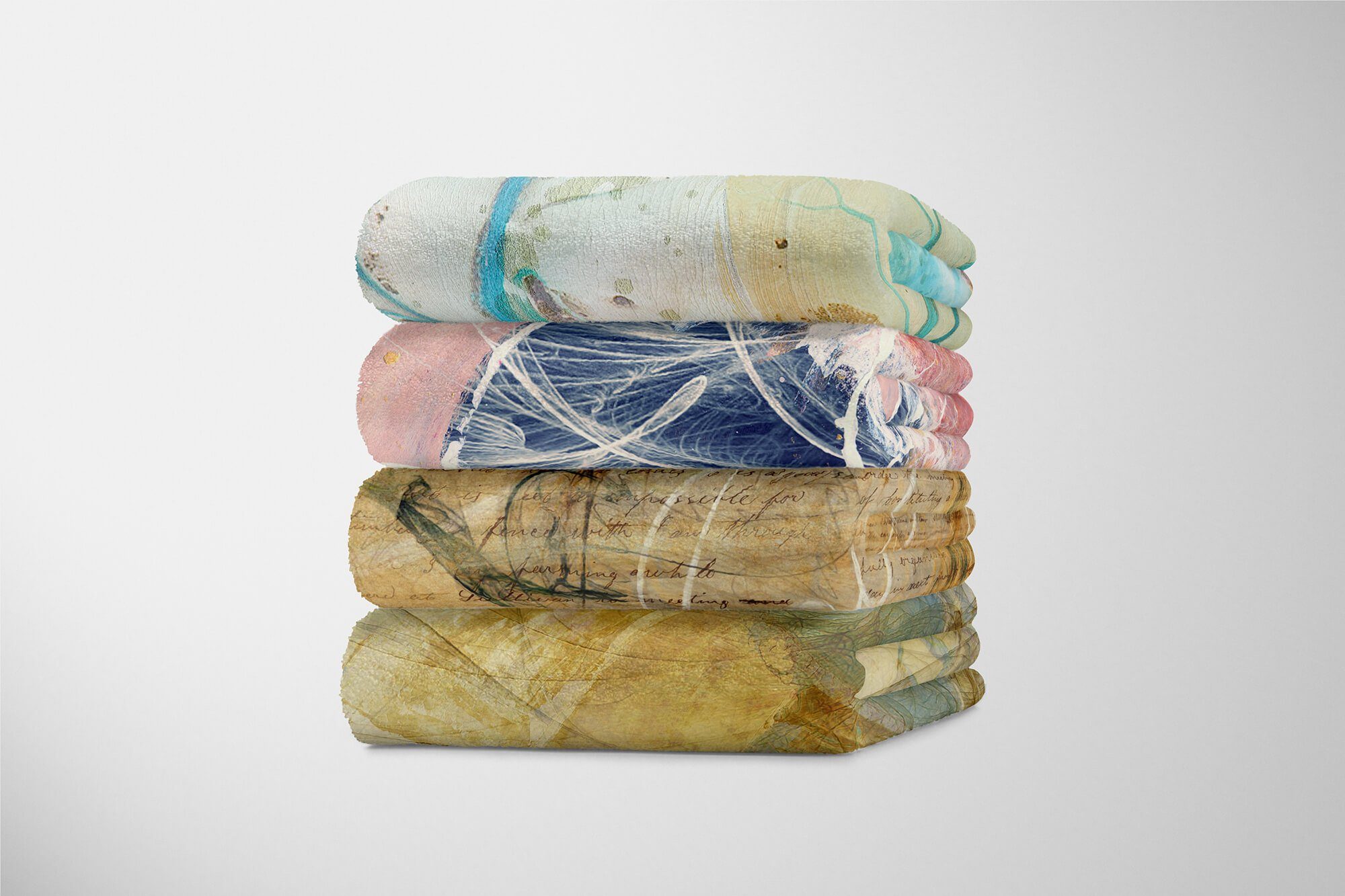Handtuch Saunatuch Art Handtücher Handtuch Baumwolle-Polyester-Mix Motiv, mit (1-St), Sinus abstrakten Strandhandtuch Kuscheldecke Enigma