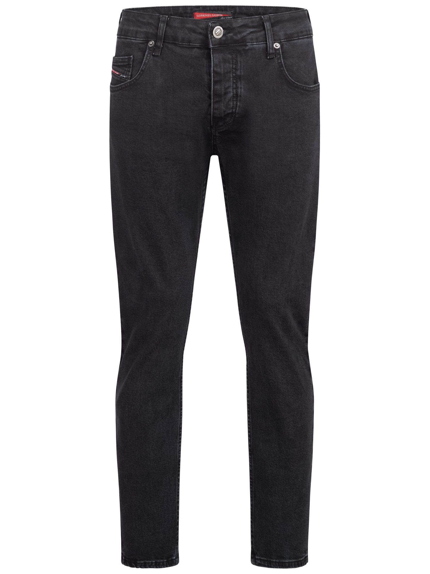 Lorenzo Loren Straight-Jeans Herren Jeans Schwarz LL-4007