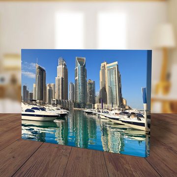 wandmotiv24 Leinwandbild Dubai Skyline, Städte (1 St), Wandbild, Wanddeko, Leinwandbilder in versch. Größen