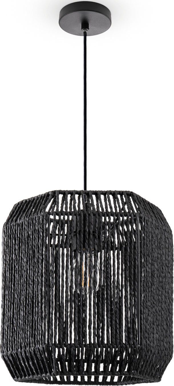 Esszimmer Boho Wohnzimmer Rattan Optik Schirm Pendelleuchte Sechseckig Paco Leuchtmittel, Home Pepe, Hugo ohne Papier