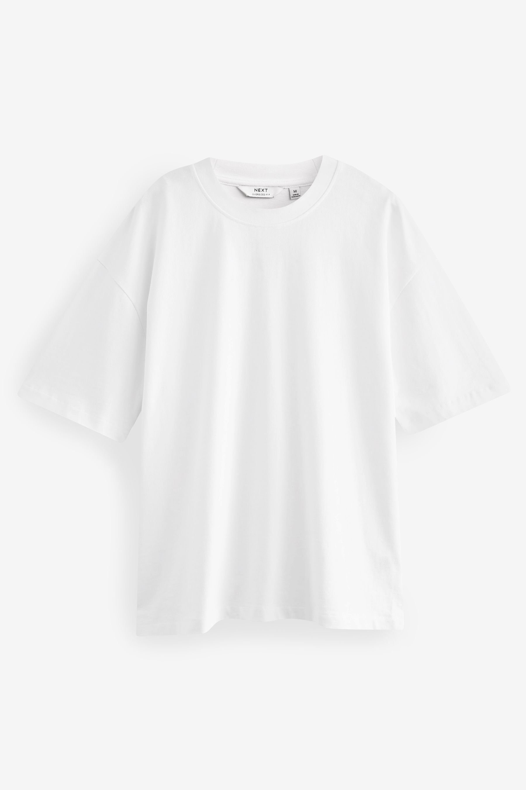 Next T-Shirt Oversized schwerem aus T-Shirt Stoff Fit (1-tlg) White