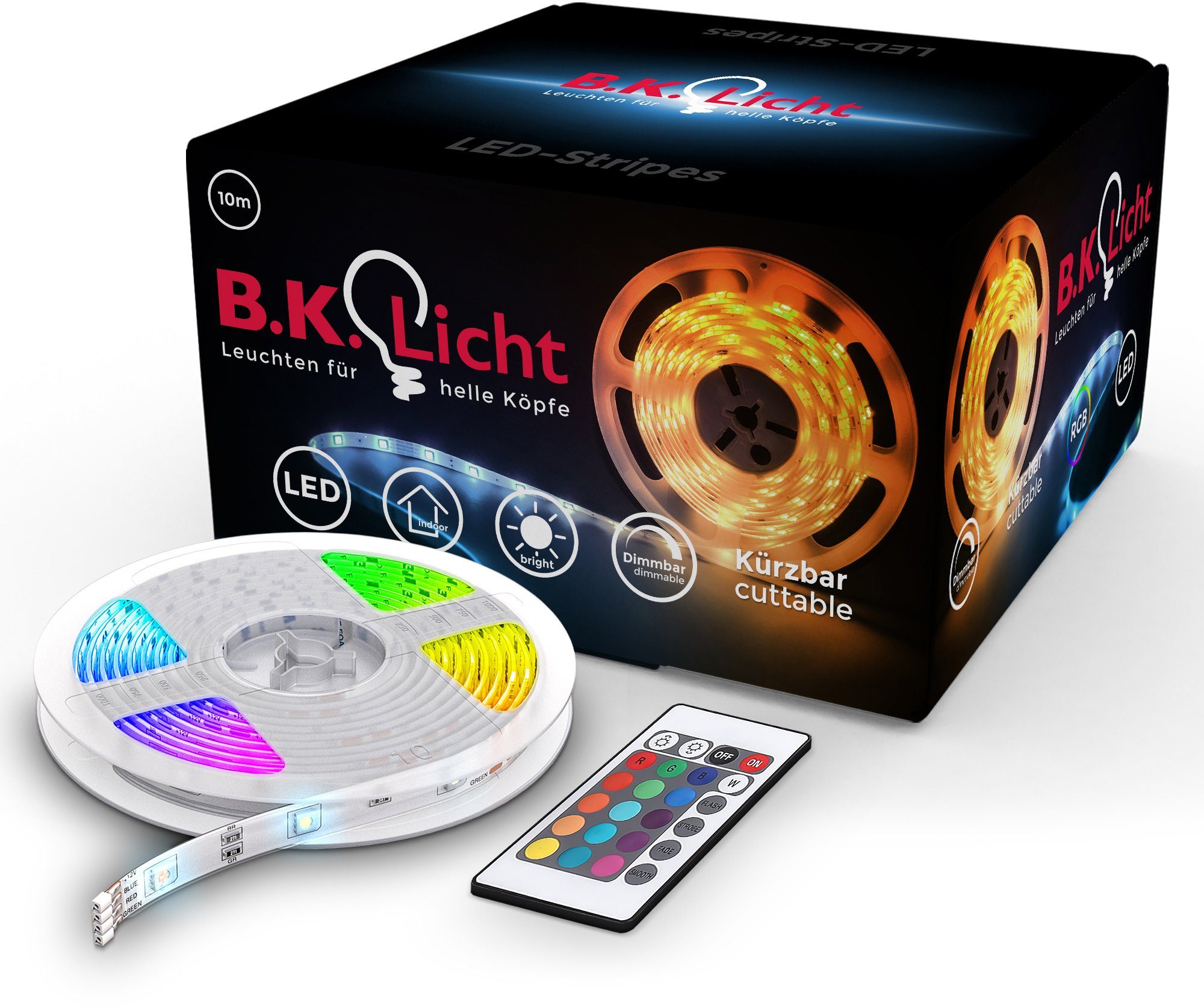 B.K.Licht LED-Streifen »Lucilla«, 10m LED Stripe Band dimmbar RGB mit  Fernbedienung online kaufen | OTTO