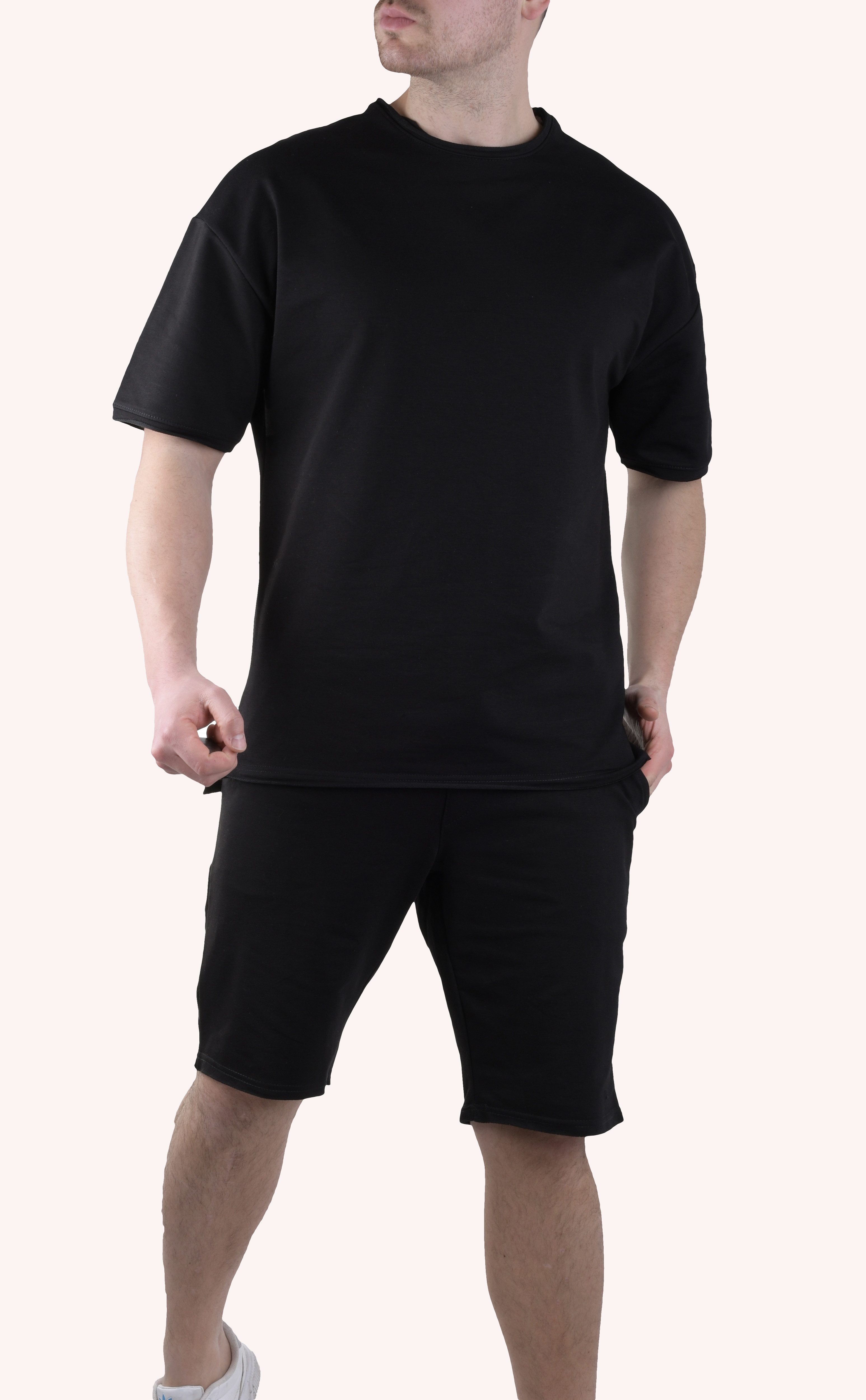 Megaman Jeans Freizeitanzug Herren Outdoor Sportanzug Freizeitanzug Trainingsanzug Fitness (Spar-Set, Hose mit T-Shirt), Bestehend aus Hose und T-Shirt