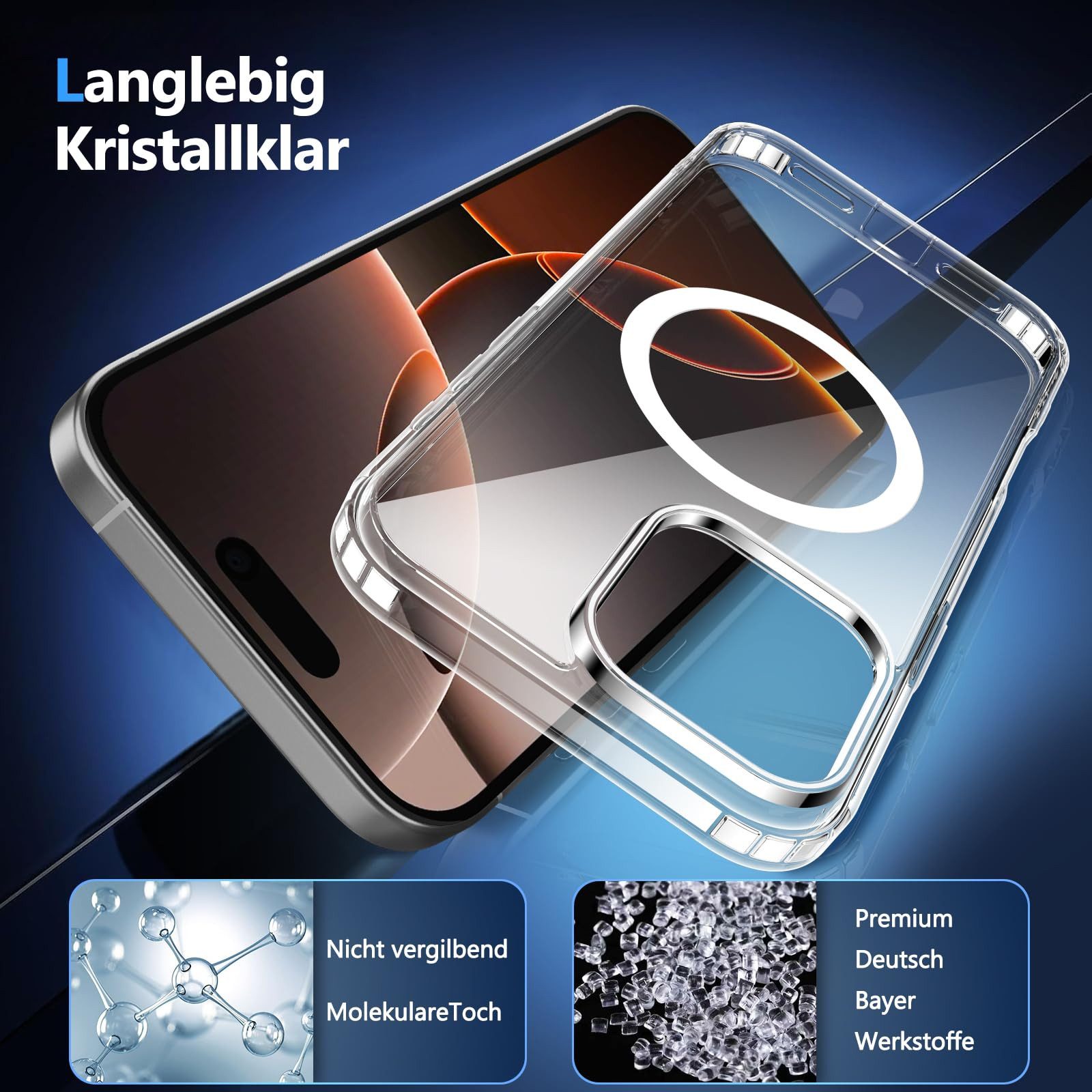 Onestyle Handyhülle Onestyle für iPhone 16 Pro Max Hülle MagSafe, 1 Handyhülle und 1 Schutzfolie