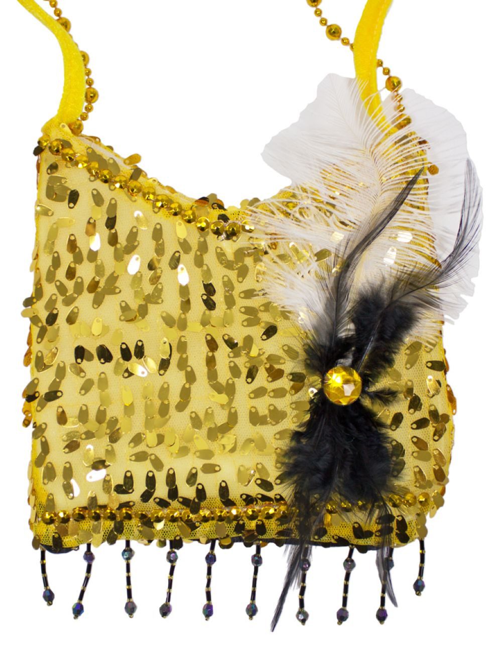 Kostüm Charleston Pailletten Handtasche, Gold