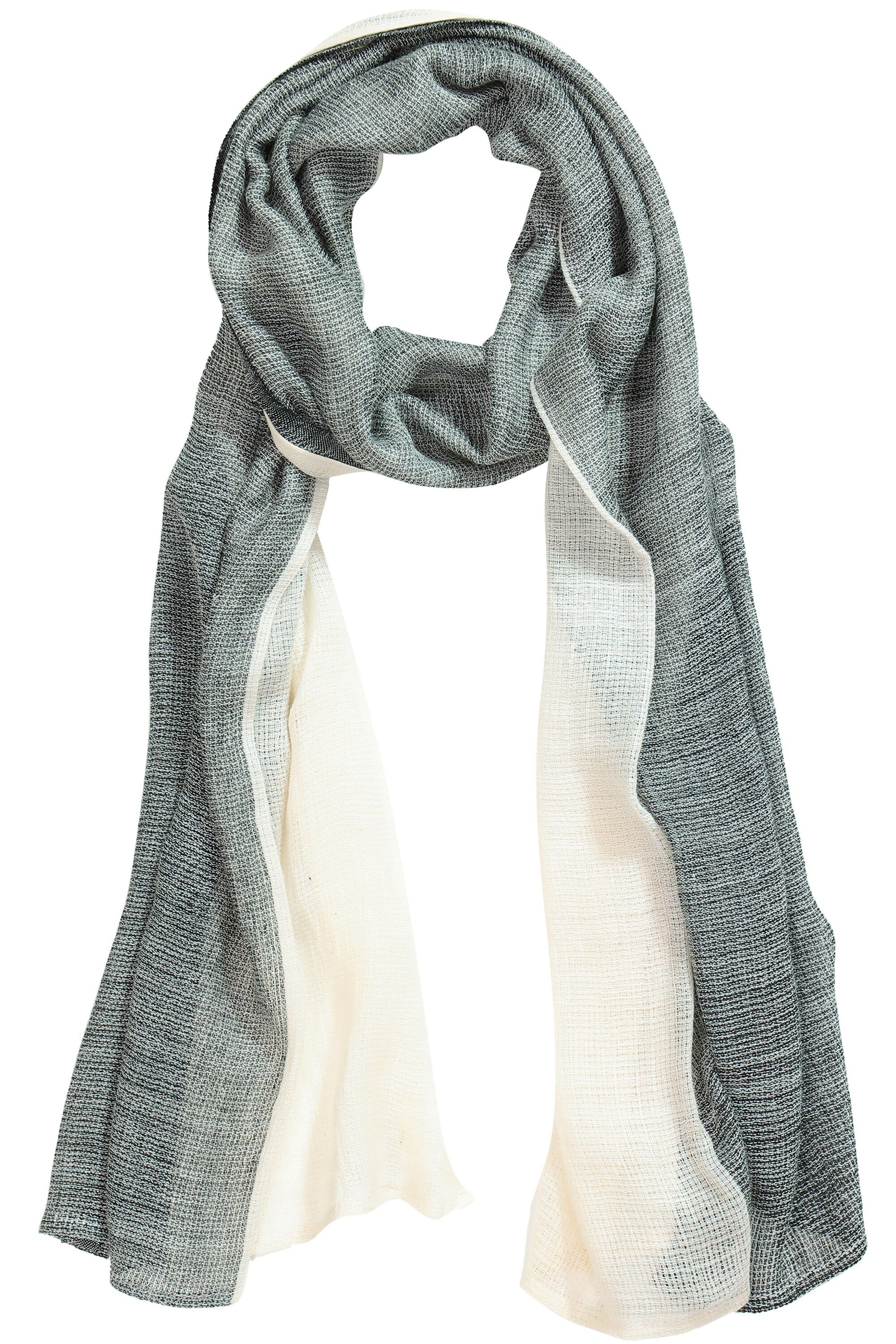 Ulla Popken Halstuch Schal zweifarbig Fransenkante