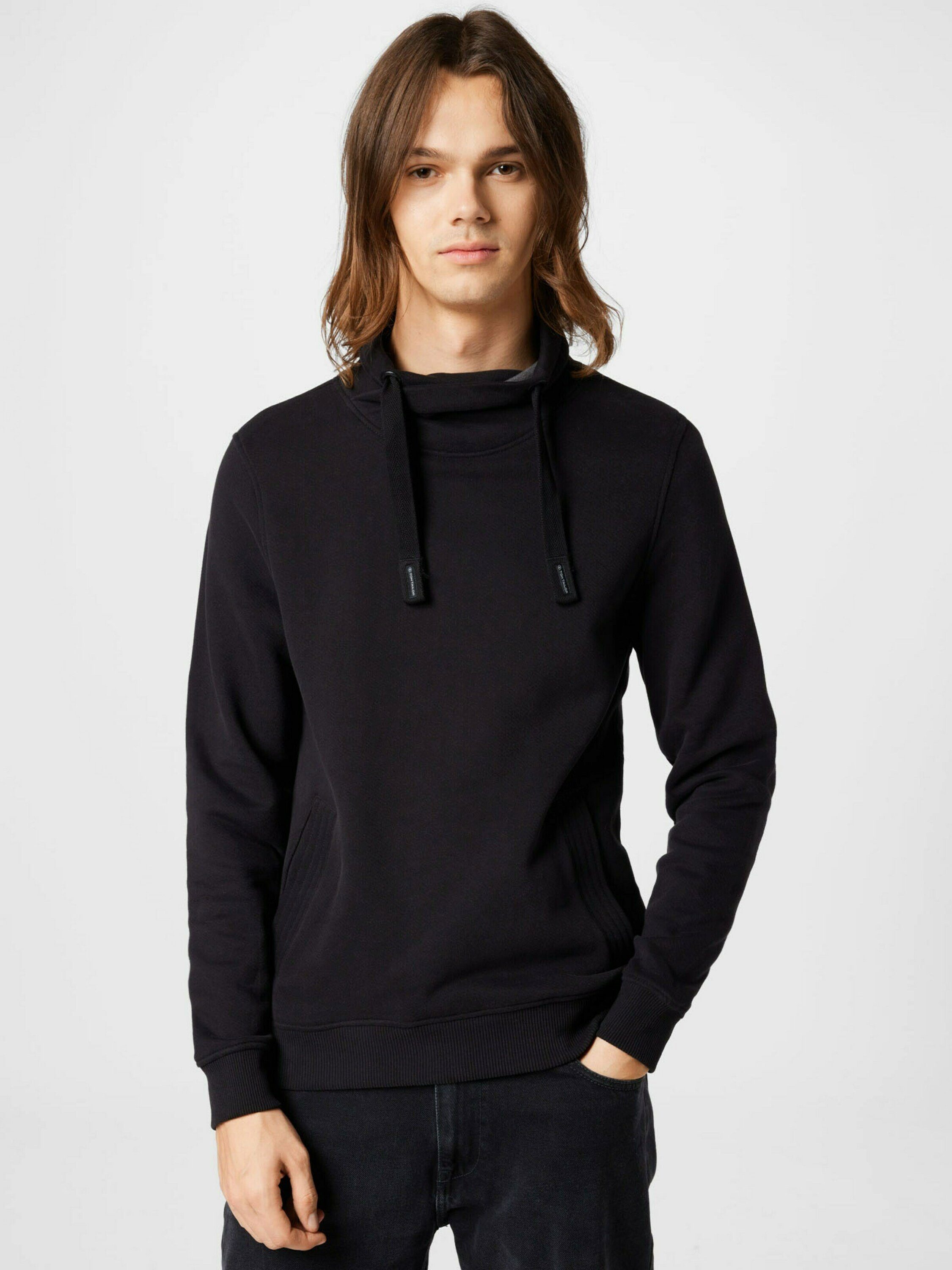TOM TAILOR Men Plus BLACK Sweatshirt (1-tlg) TOM TAILOR