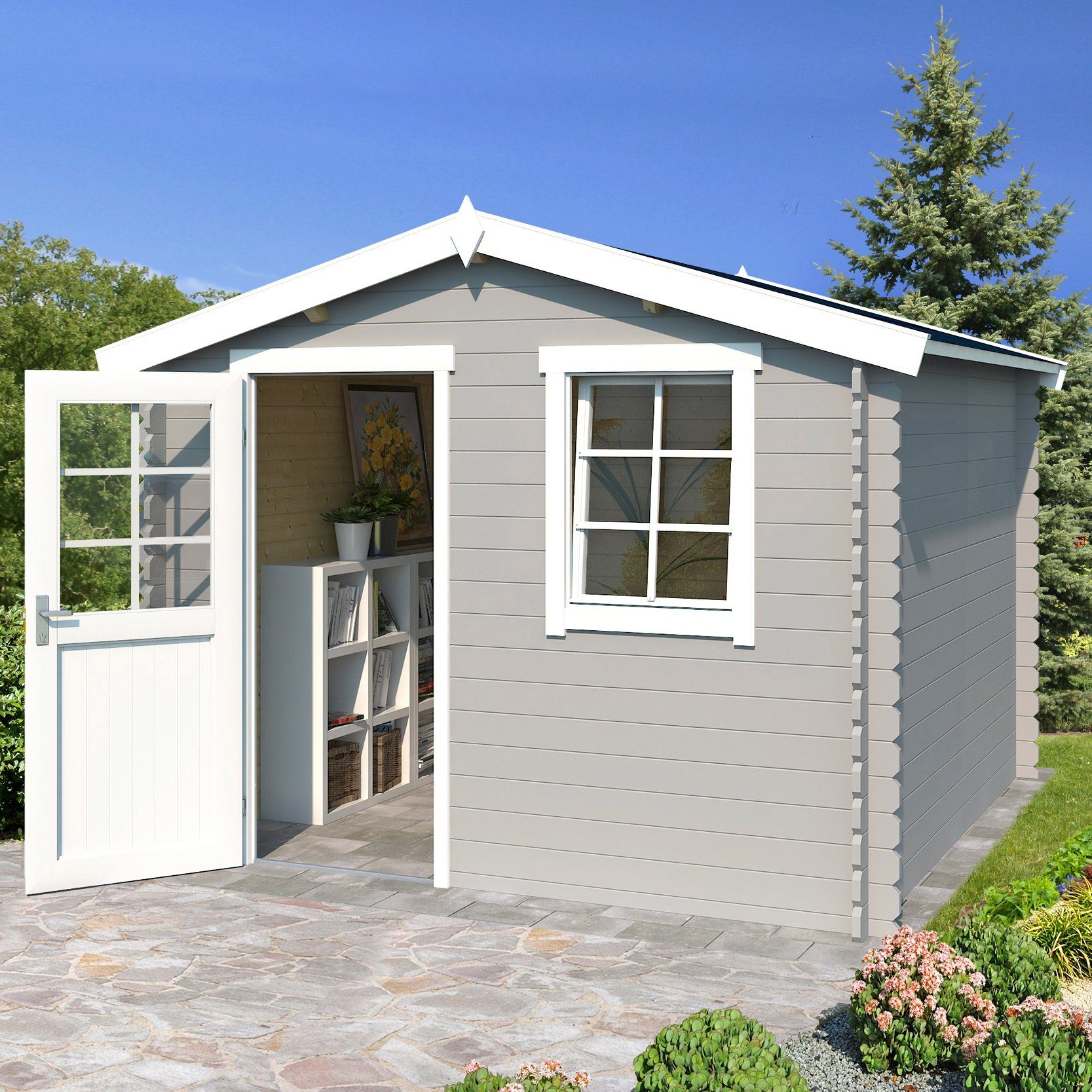 LASITA MAJA Gartenhaus Nina 230, BxT: 307x250 cm, Blockbohlenhaus 28mm