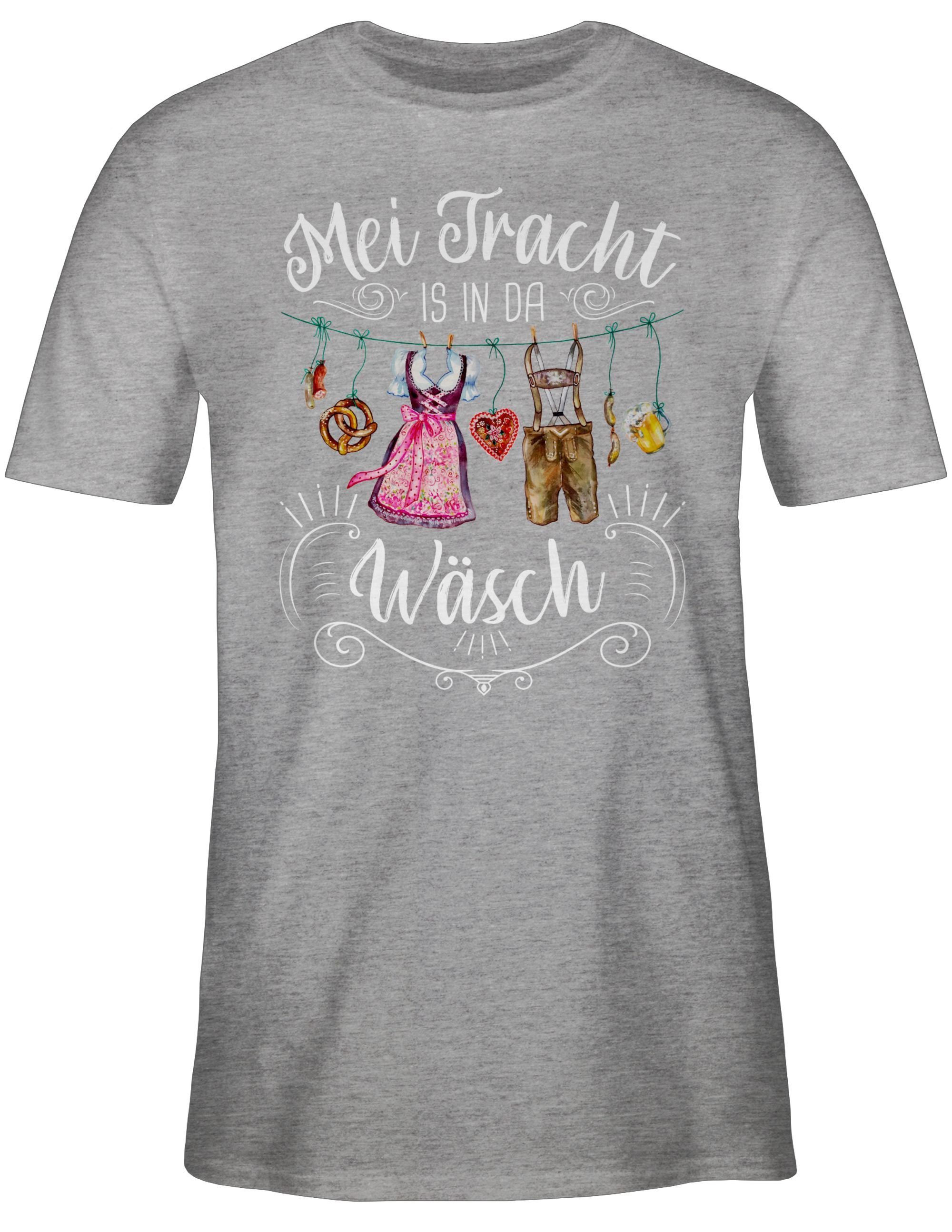 Oktoberfest Shirtracer 03 in Mode meliert für Tracht is T-Shirt Mei Wäsch Herren Grau da