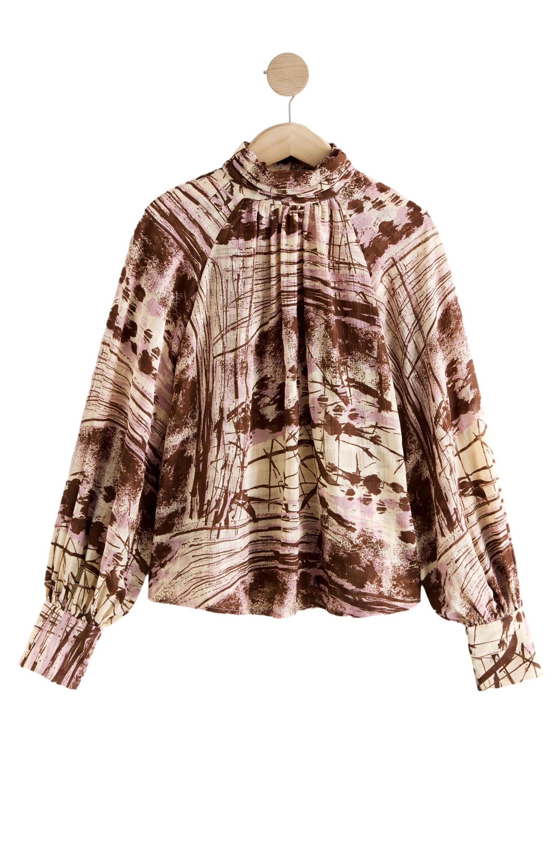 Next Blusenshirt Langärmelige, hochgeschlossene Bluse (1-tlg) günstig online kaufen