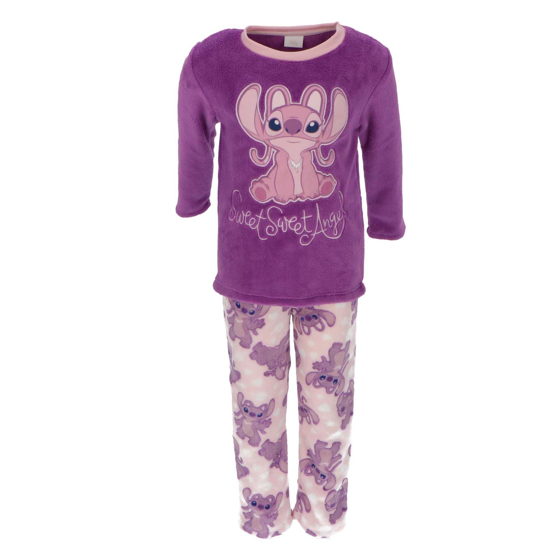 Lilo & Stitch Schlafanzug Lilo & Stitch Flauschiger Korallen-Fleece Pyjama für Mädchen