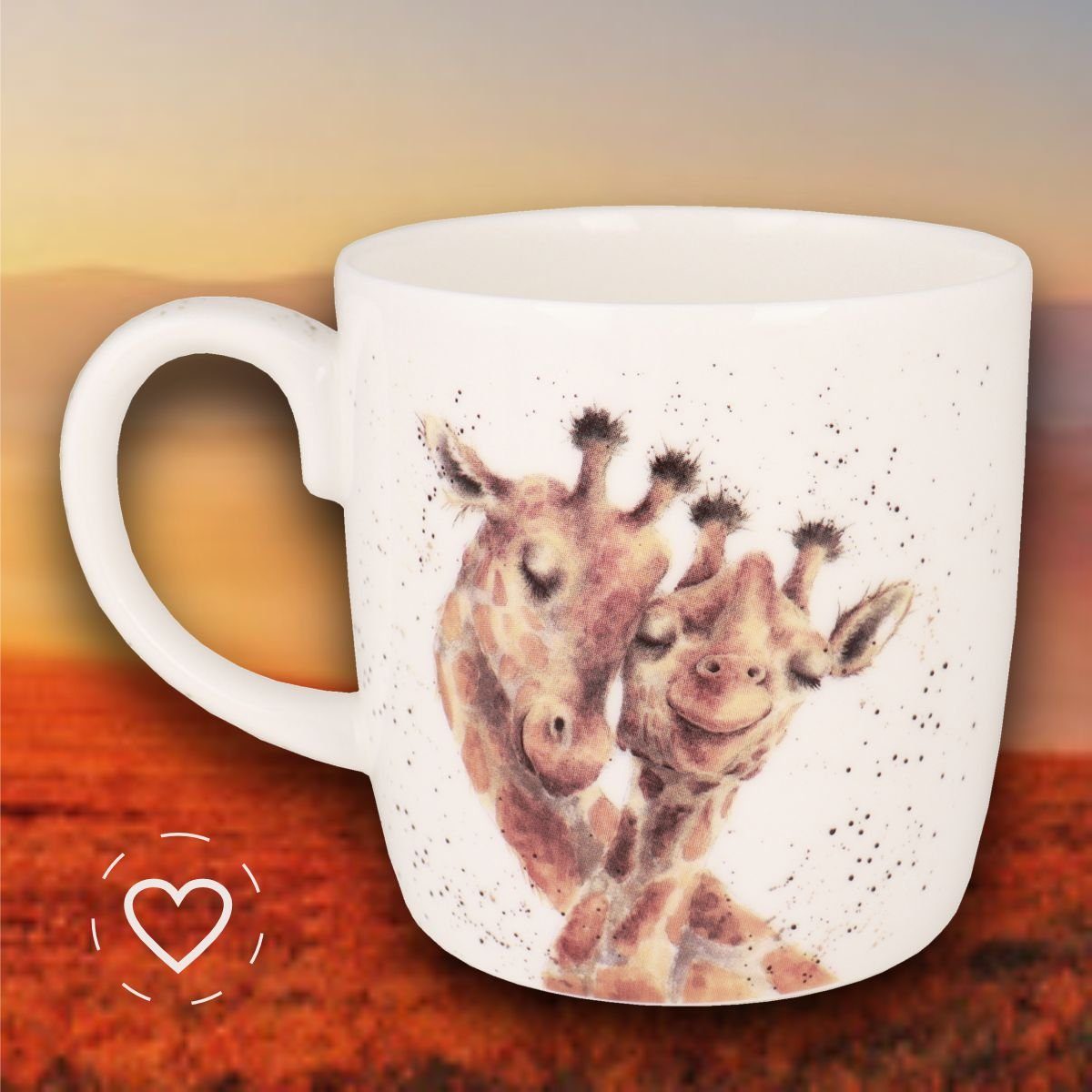 Wrendale Becher Wrendale Designs Porzellan-Becher I love you Giraffen, Porzellan