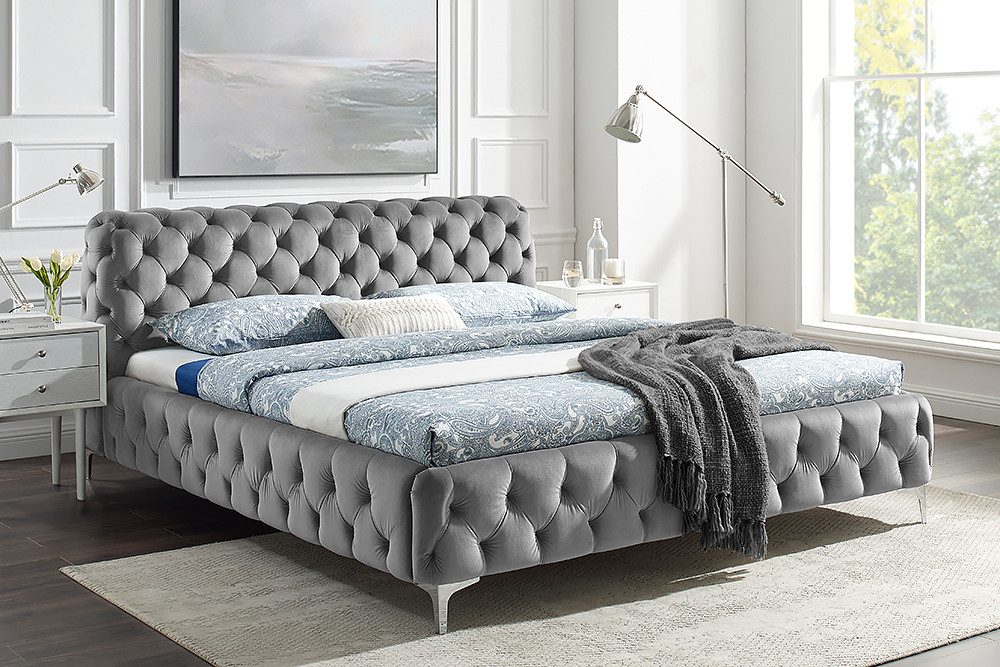 riess-ambiente Polsterbett MODERN BAROCK 160x200cm grau günstig online kaufen