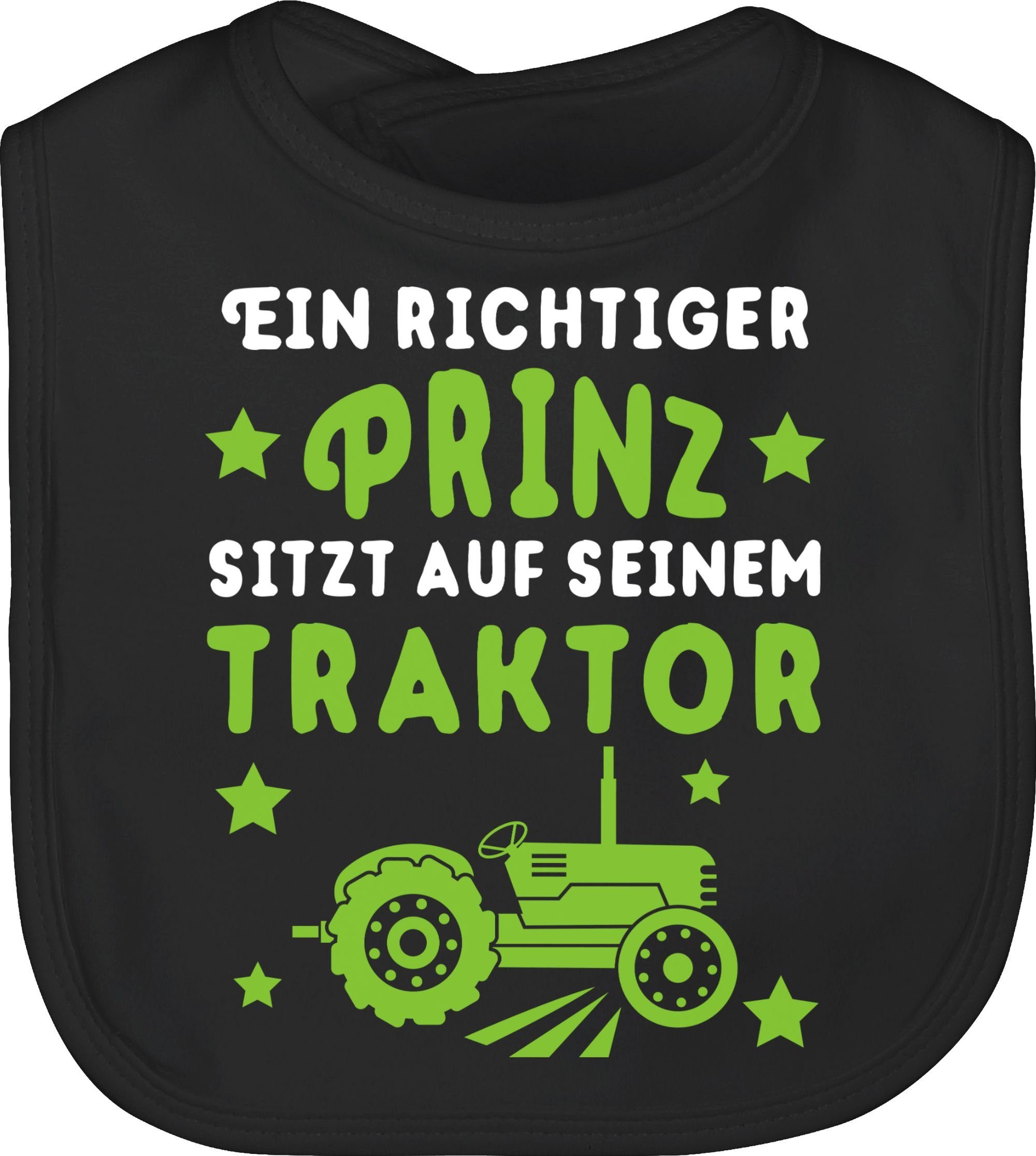 Shirtracer Lätzchen Ein richtiger Traktor 3 Traktor, Prinz Schwarz seinem auf sitzt