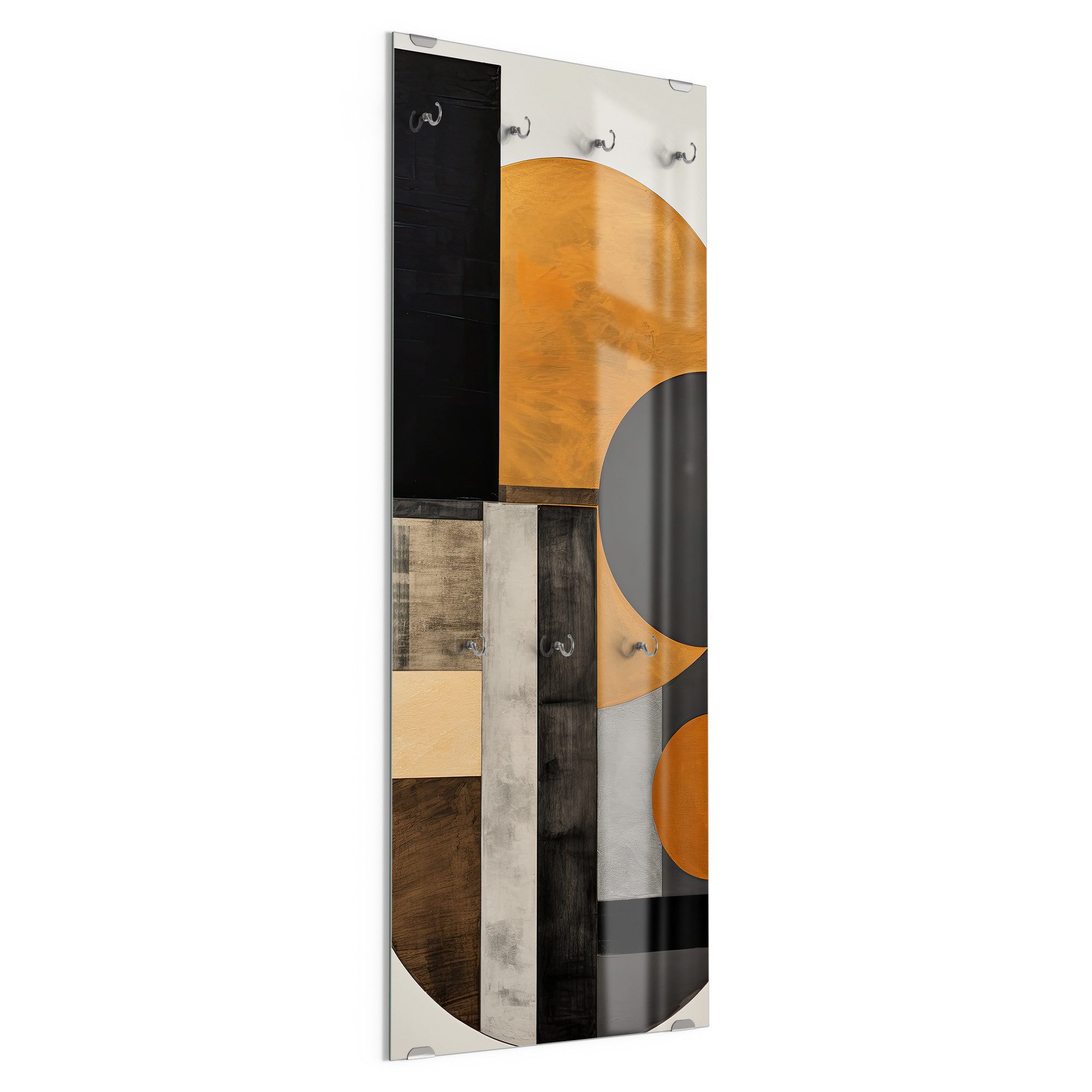 DEQORI Kleiderhaken 'Kreise im System', Glas Garderobe hängend Flur Jackenhalter modern Wandgarderobe Haken
