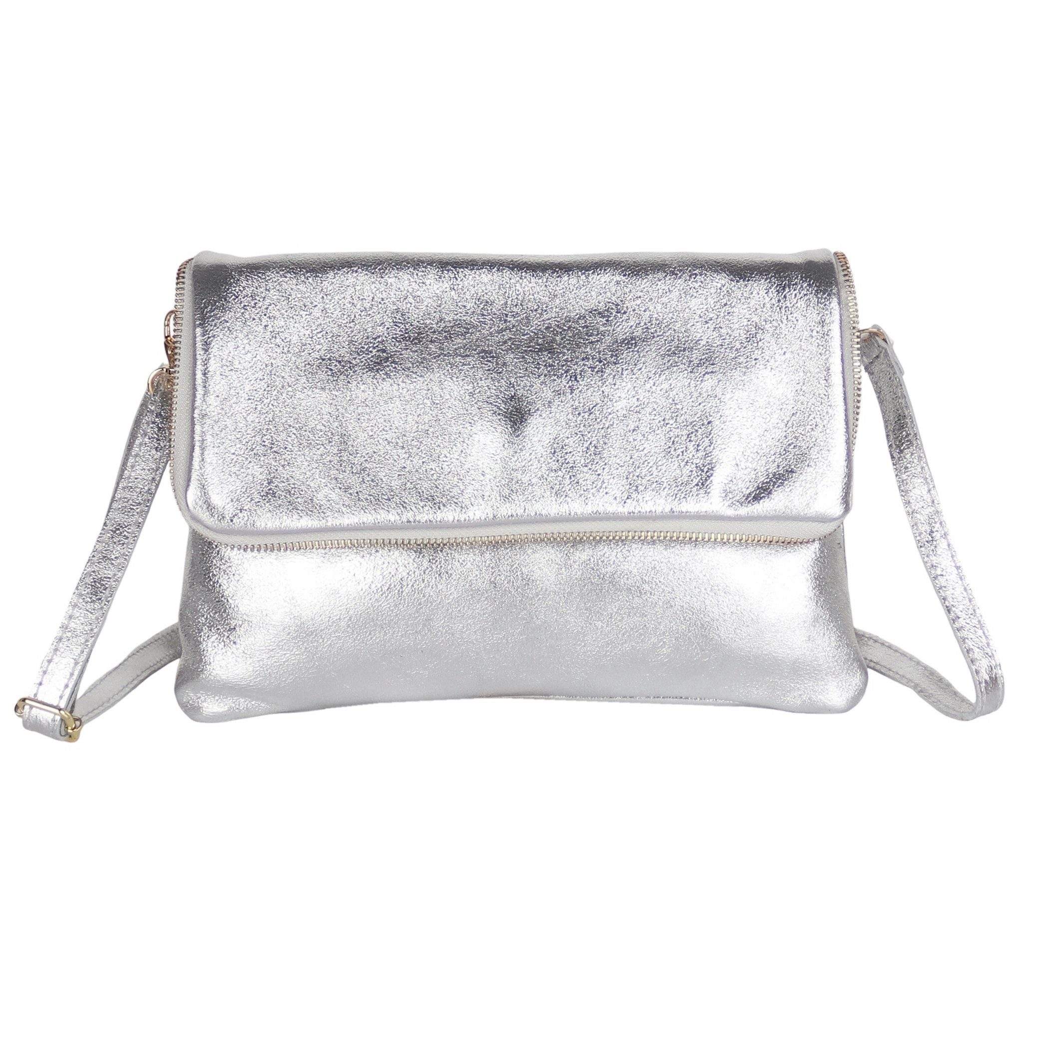 MIRROSI Umhängetasche Damen, Crossbody Bag, Echtleder Made in Italy, ca.26x19x2cm (BXHXT)