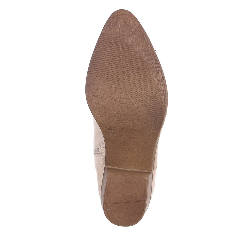 Ital-Design Moderner Western-Stiefel mit Stickerei für Damen Westernstiefel (77747573) Blockabsatz Stiefel in Beige