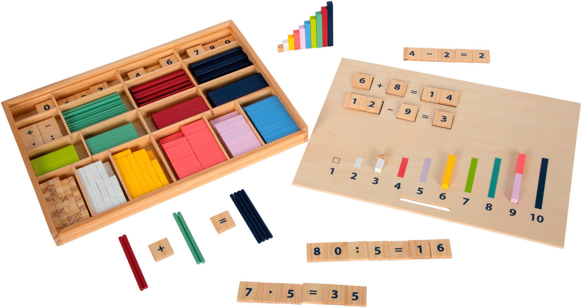 Small Foot Lernspielzeug Lernbox Rechenstäbchen - Educate (461-St), FSC® - schützt Wald