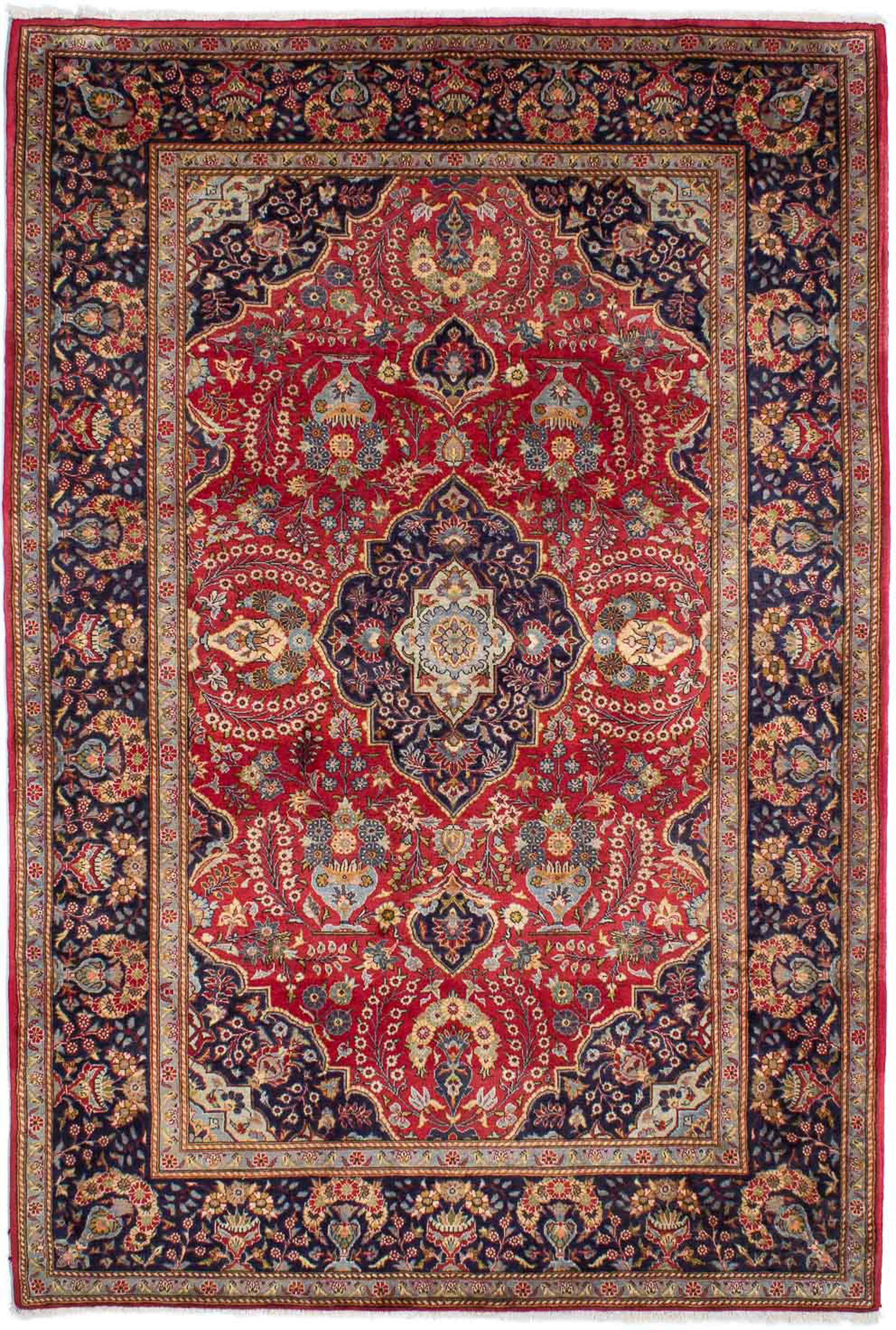 Orientteppich Perser - Keshan Zertifikat Höhe: 160 x - Handgeknüpft, mit 237 rot, - Wohnzimmer, morgenland, cm Einzelstück rechteckig, 10 mm