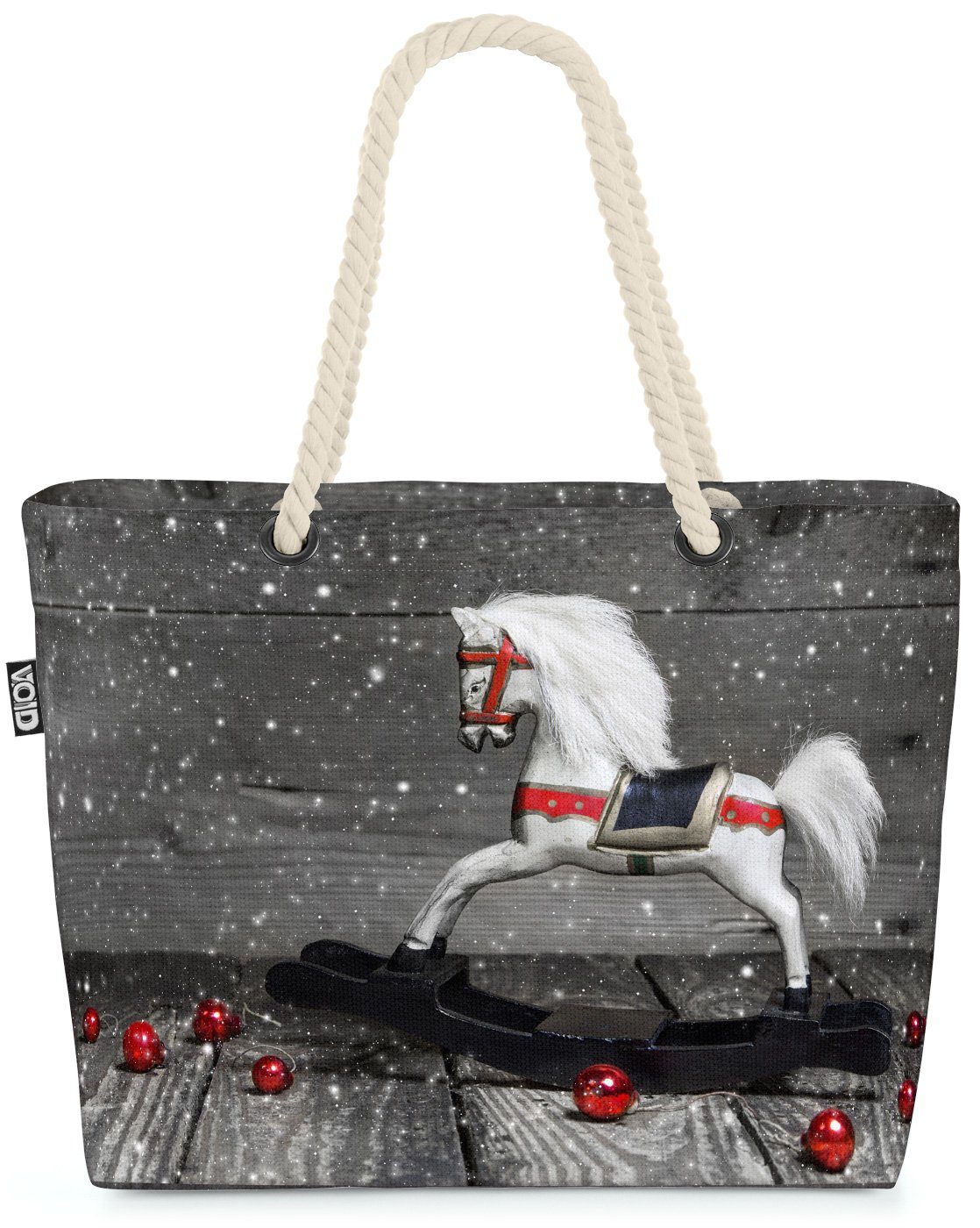 Beach Schaukelpferd (1-tlg), Weihnachten Winter Sc Weihnachten VOID Pferd Strandtasche Bag Dekoration Deko