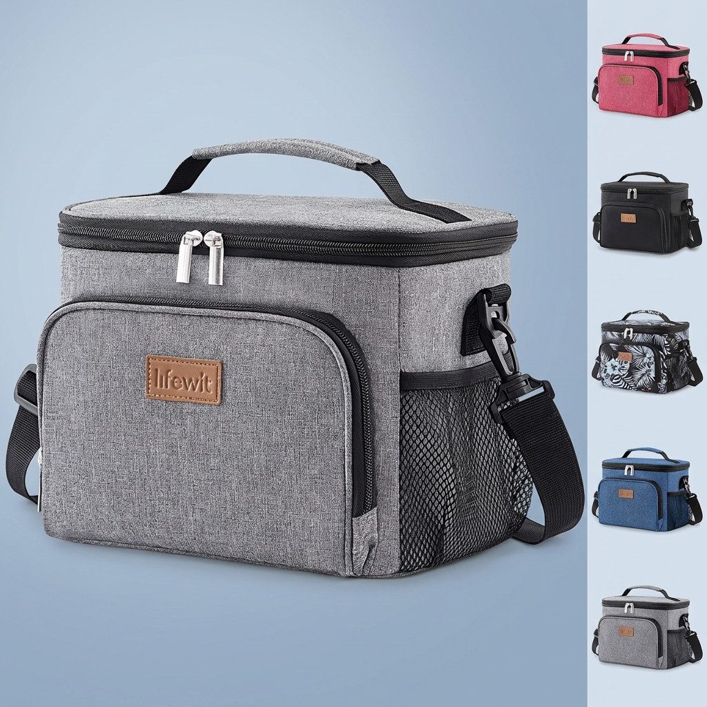 Lifewit Picknicktasche Isolierte Kühltasche, mit verstellbarem Schulterriemen, tragbar.