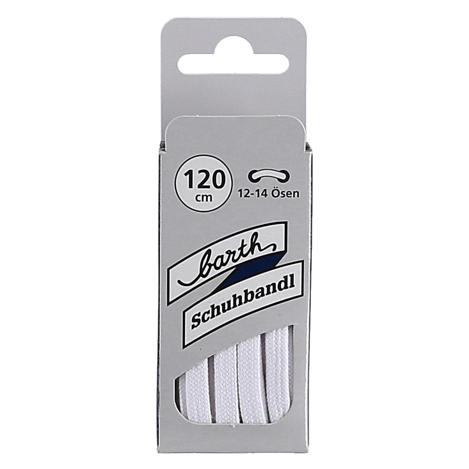 barth schuhbandl Schnürsenkel Modisch schmal flach weiss 120cm