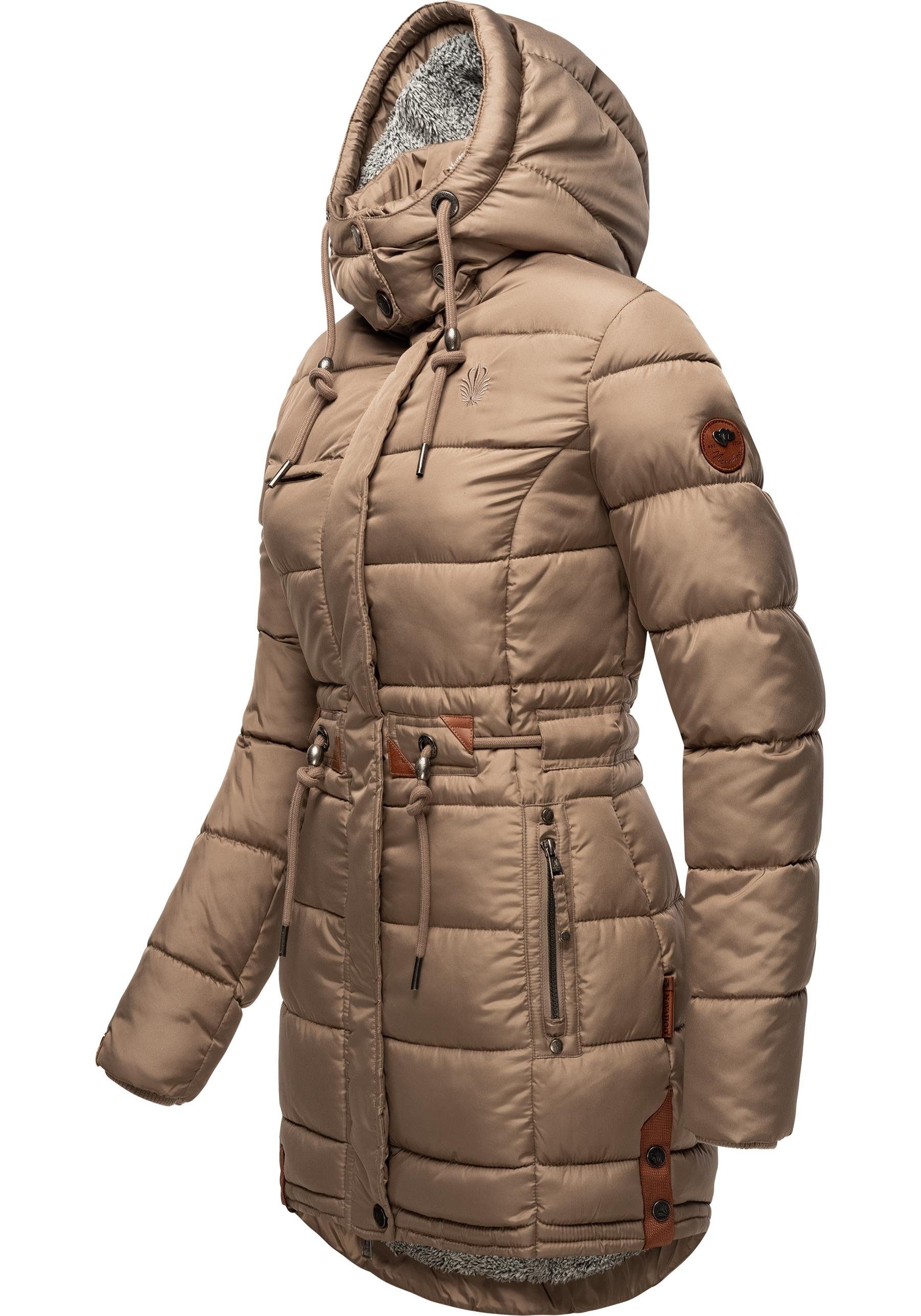 mit Navahoo taupe Winterparka Kapuze abnehmbarer Daliee Stylischer Steppmantel