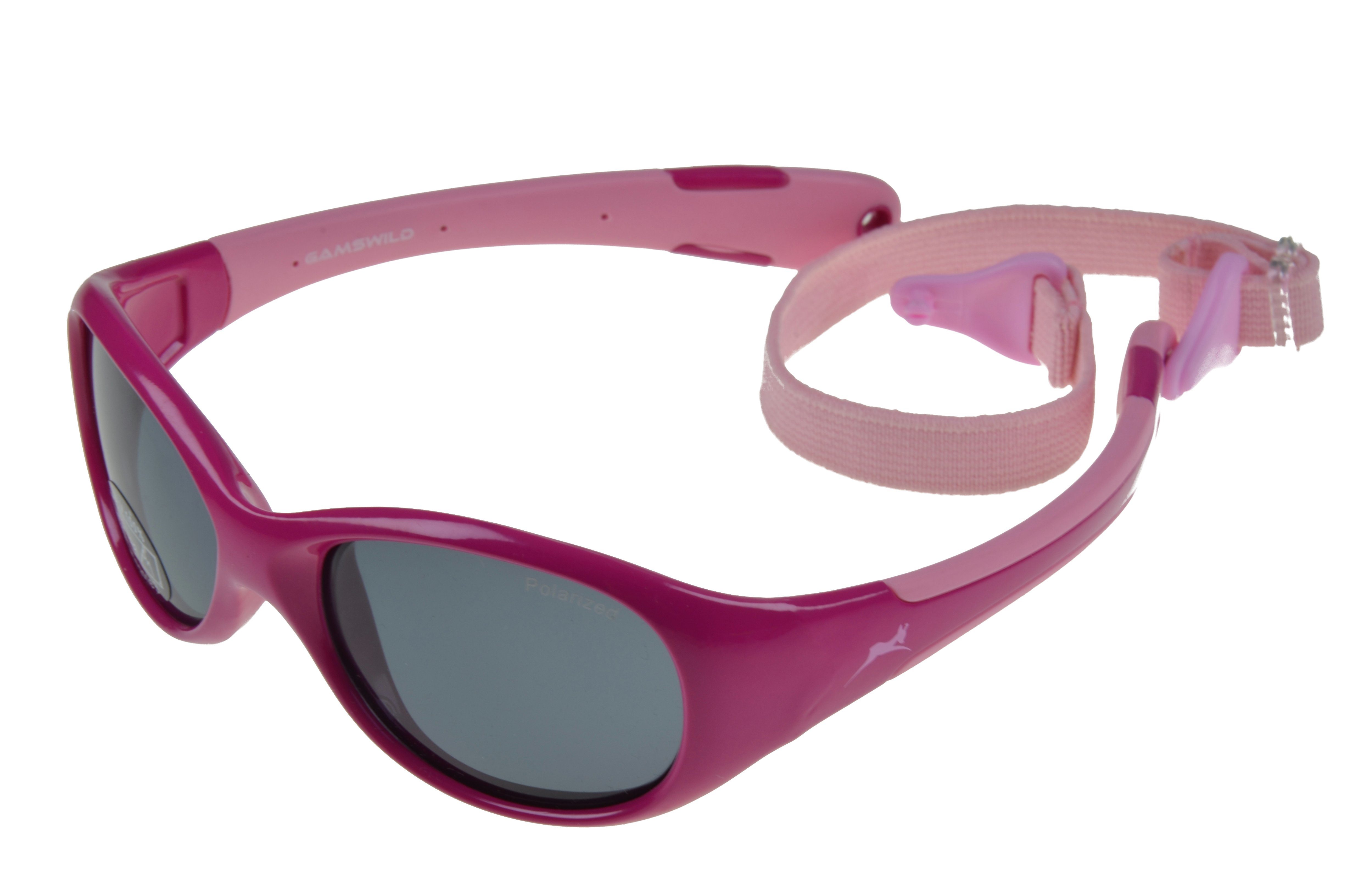 Gamswild Sonnenbrille WK5618 GAMSKIDS Kinderbrille 2-5 Jahre Kleinkindbrille Mädchen Jungen kids Unisex, rosa, grün, rot-orange incl. Brillenband pink-rosa