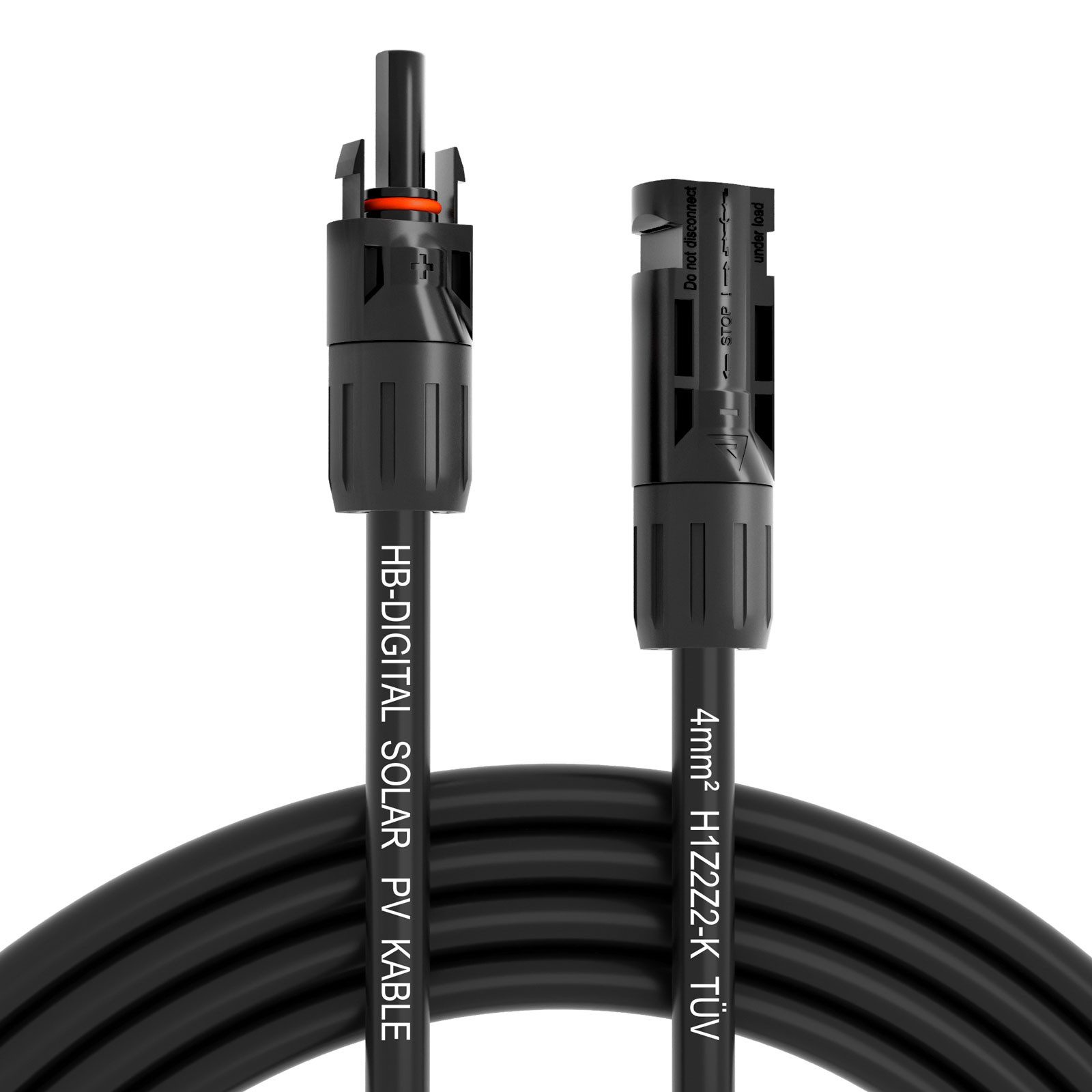 HB-DIGITAL Solar Verlängerungskabel 4mm2 mit Solarstecker PV Solarkabel, Solarstecker, (100 cm), Solarkabel 4mm2 und Solarstecker sind vom TÜV Rheinland zertifiziert