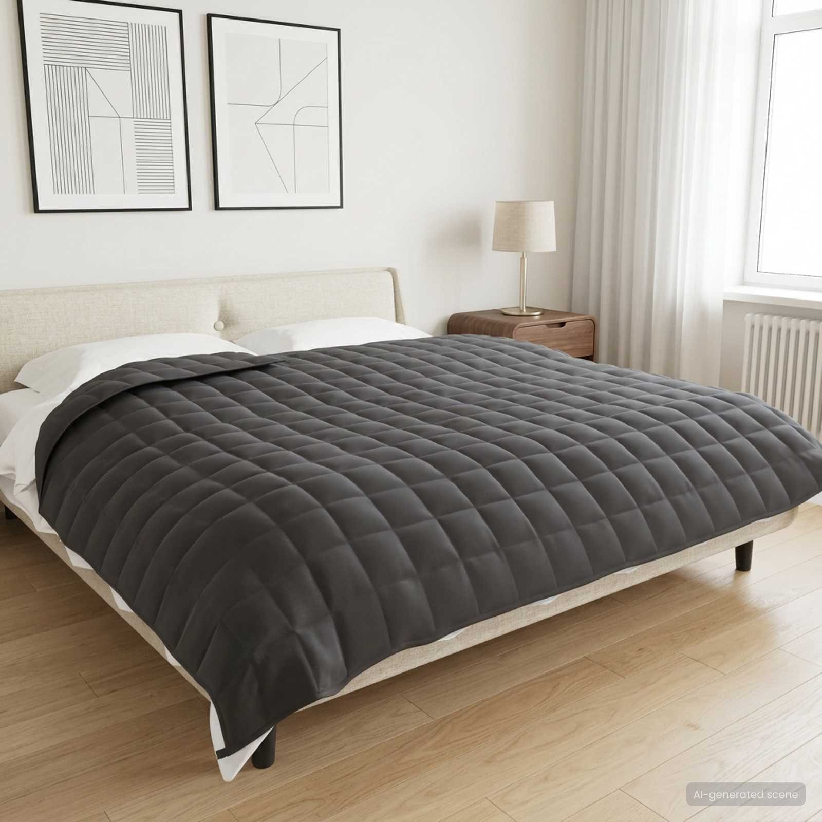 vidaXL Bettüberwurf Gewichtsdecke Anthrazit 200 x 200 cm 9 kg 100% Baumwolle 205T