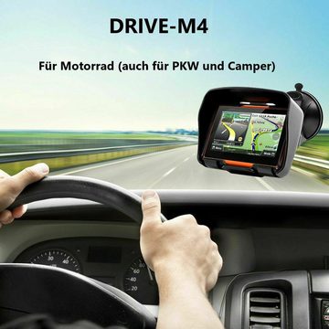 GABITECH 4.3 Zoll GPS Navigationsgerät Navi Drive-M4 Für Motorrad und PKW Motorrad-Navigationsgerät