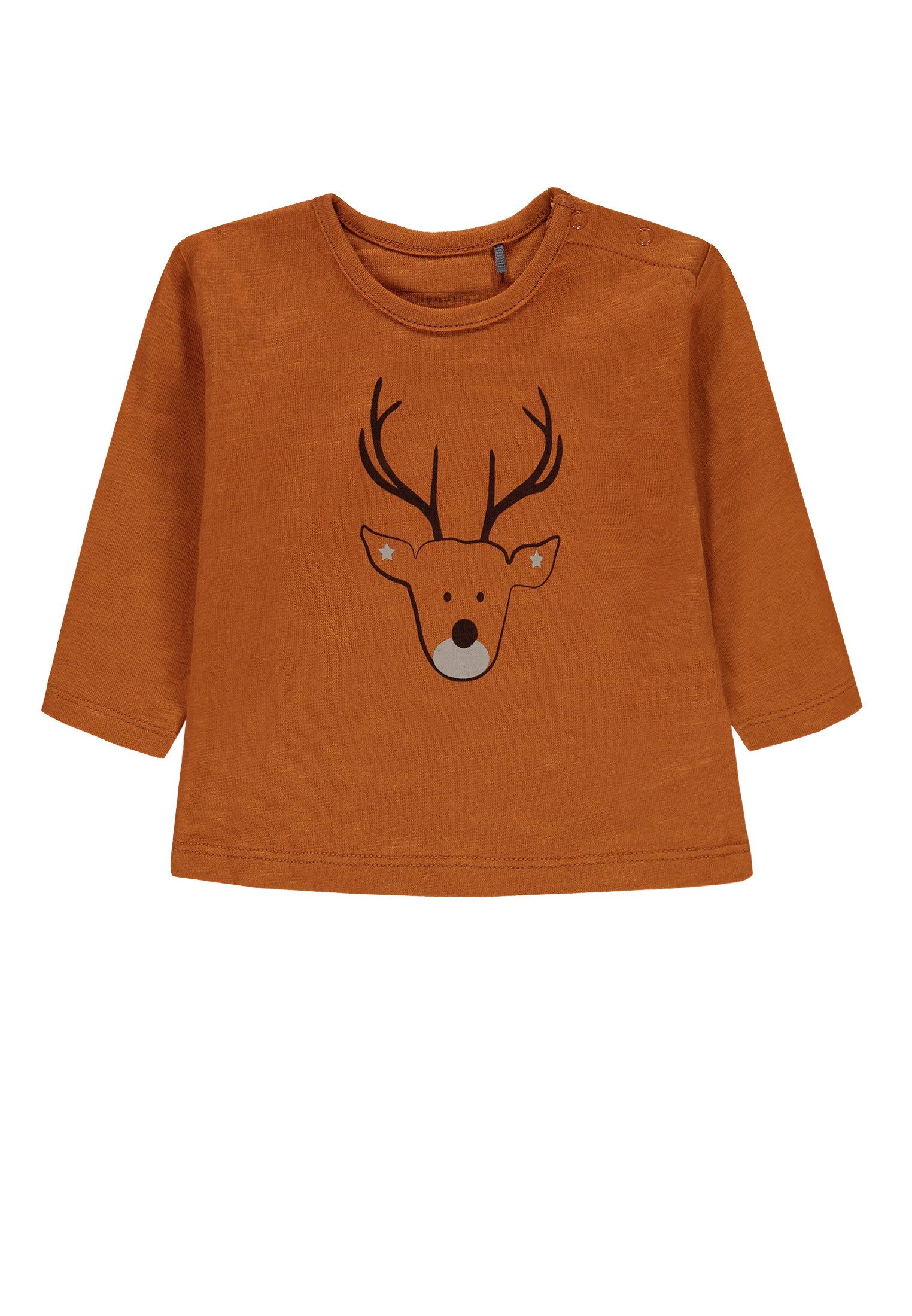 Bellybutton Langarmshirt Langarmshirt (1-tlg) Langarmshirt Baby – Rentier-Print in Kupferbraun