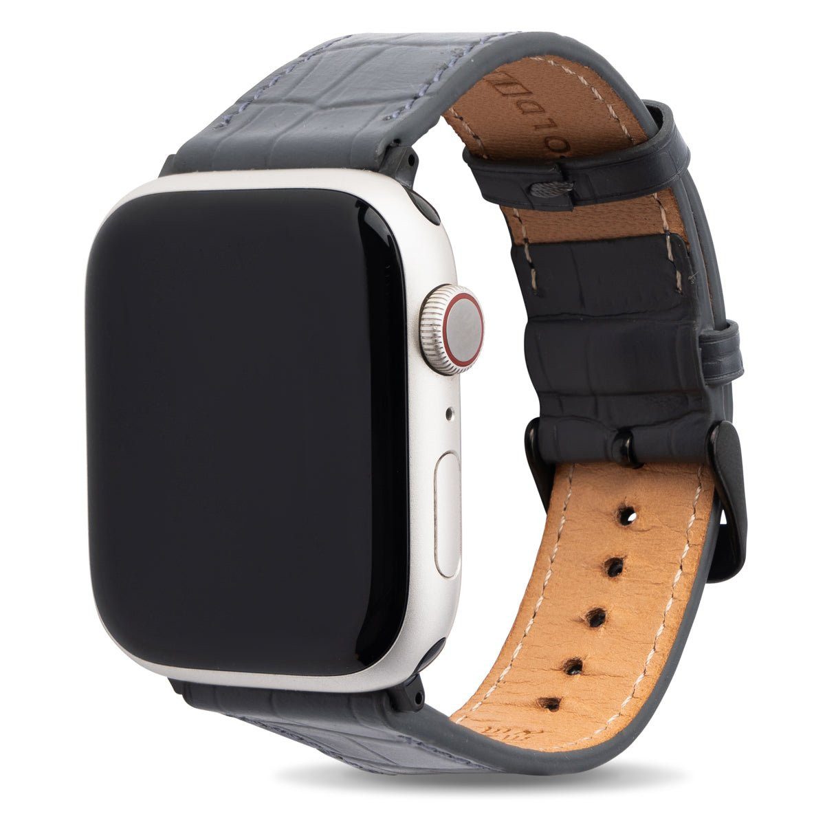 GOLDBLACK Smartwatch-Armband GOLDBLACK Apple Watch Leder Armband CrocPrestige grau (Adapter