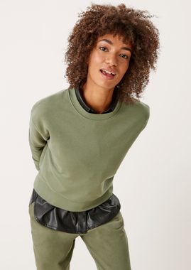 QS Sweatshirt Sweatshirt mit Crew Neck Rippblende