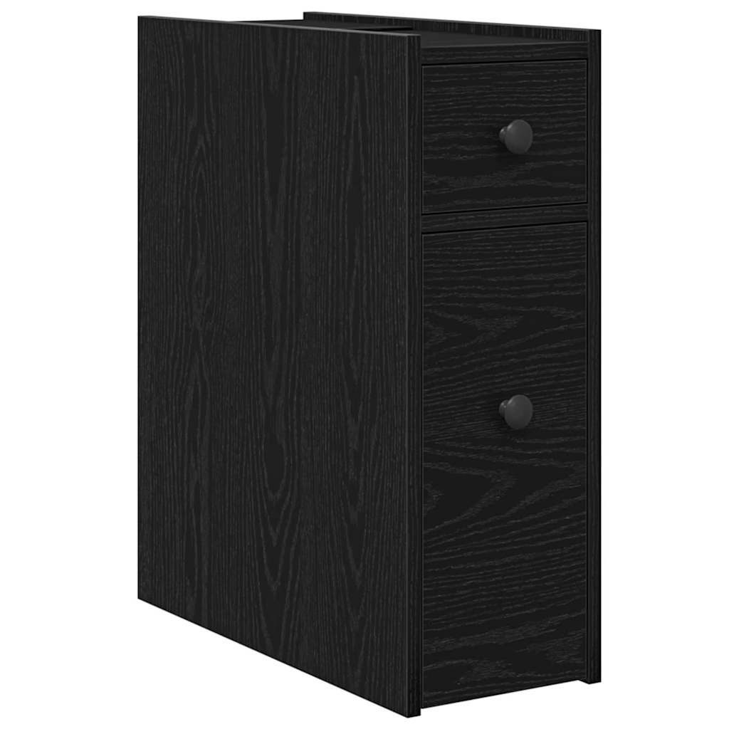 vidaXL Fächerschrank Schmaler Badezimmer-Schrank Schwarze Eiche 80 x 18 x 60 cm (1-St)