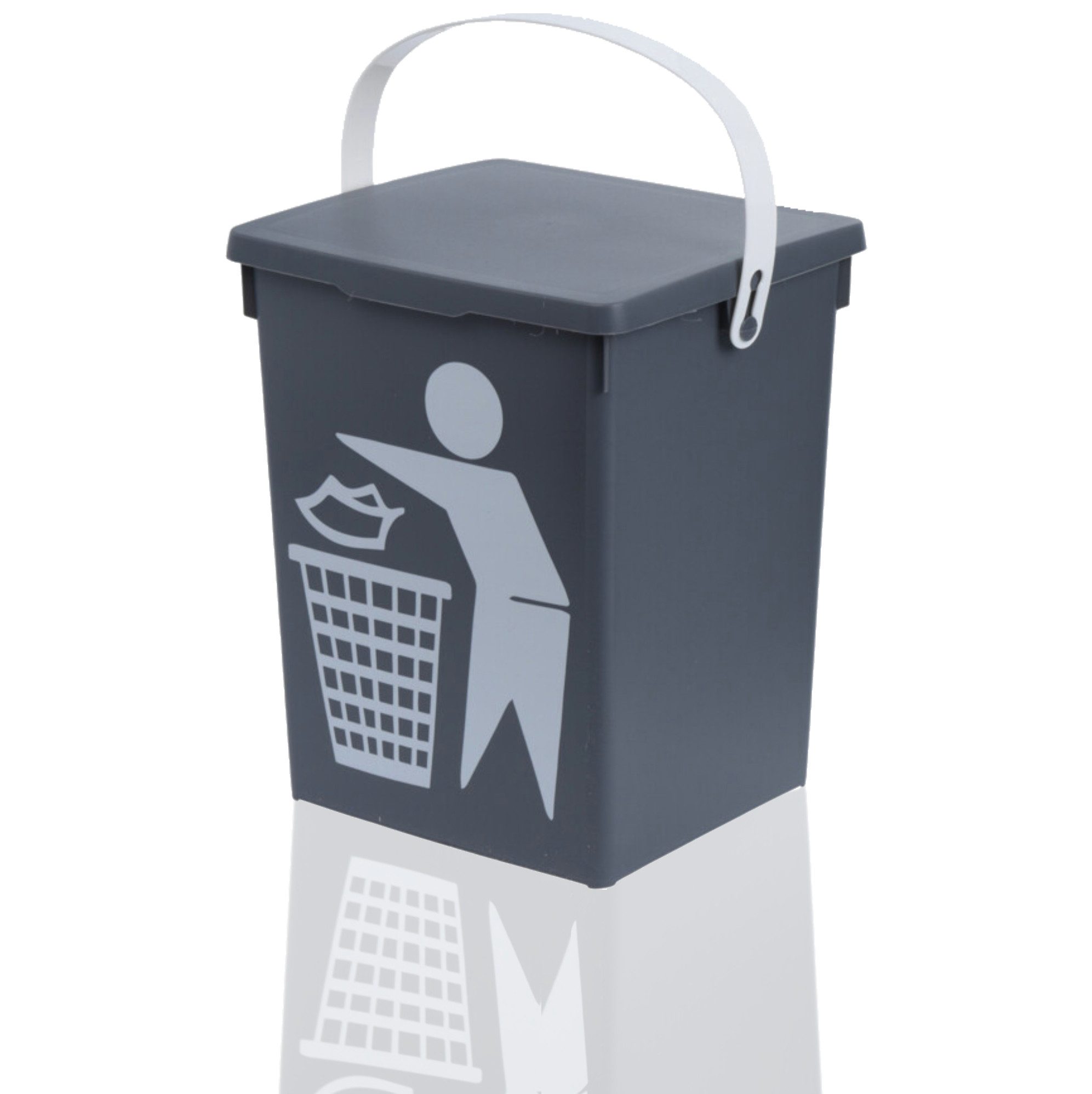 Koopman Tischrestebehälter Abfalleimer Bioeimer Kunststoff 2 er Set, Set mit 2 Eimern, Tragegriff, Kunststoff, Eimer, Klappdeckel