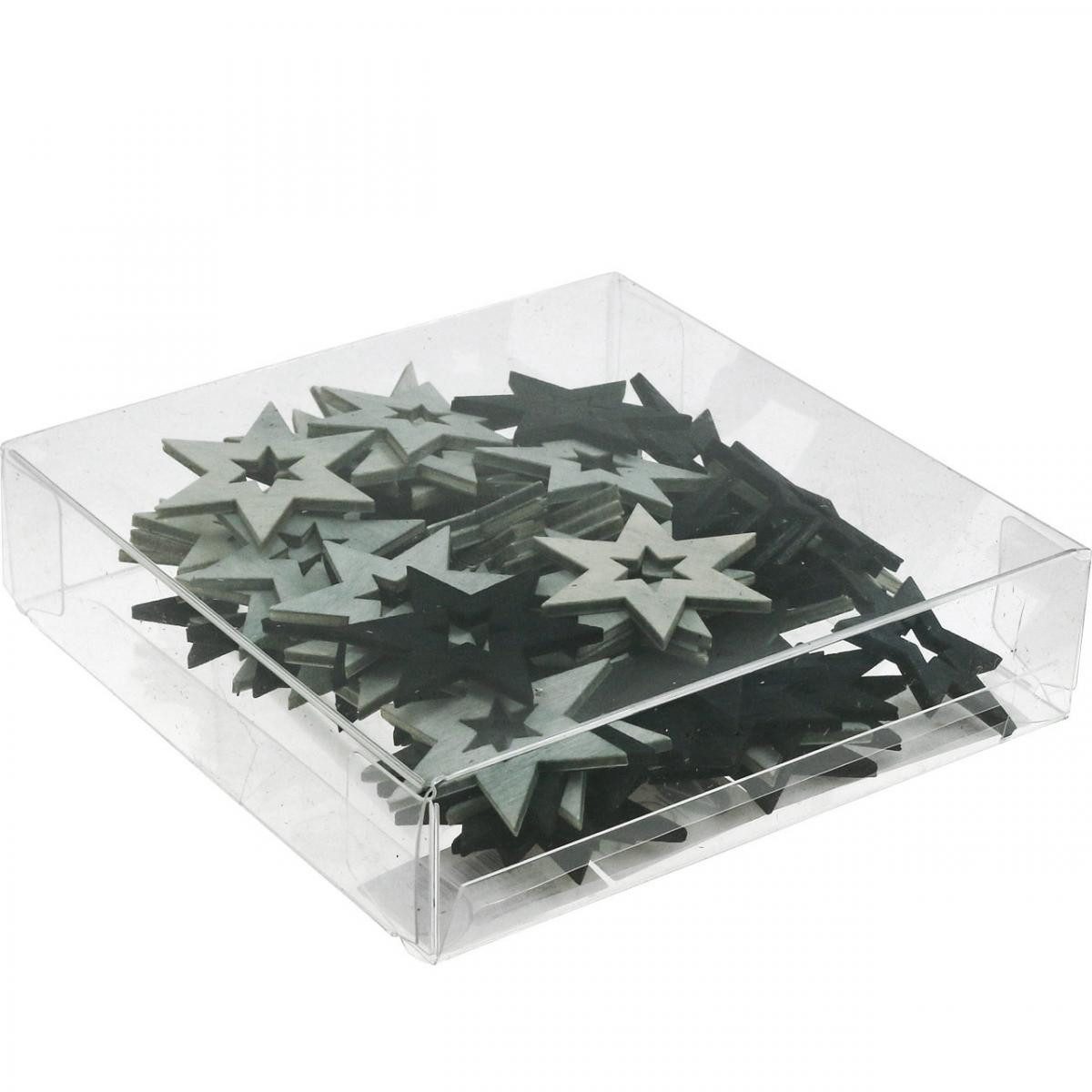 Florists Products Weihnachtsmann Holzsterne Deko Streudeko Weihnachten Schwarz 72 St 4cm, 72 Stück