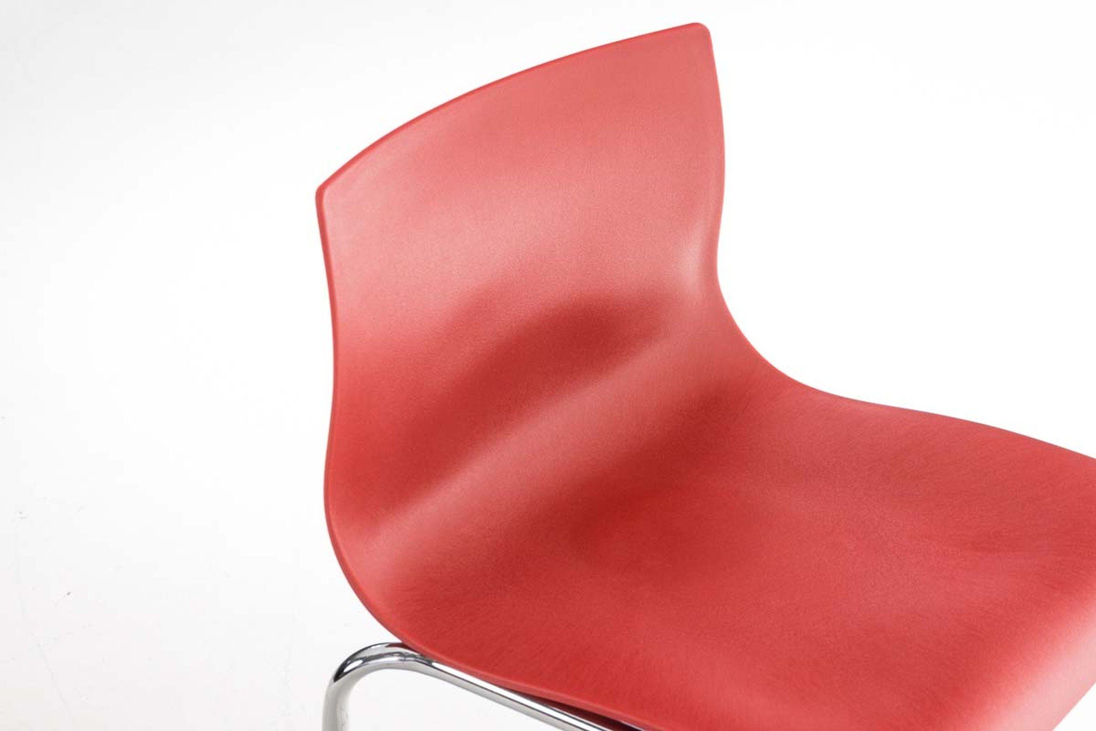Gestell Tresenhocker), Fußstütze Küche Metall Kunststoff Sitzfläche: & Barhocker (mit für - Chrom - Hoover Theke Hocker Rot TPFLiving -