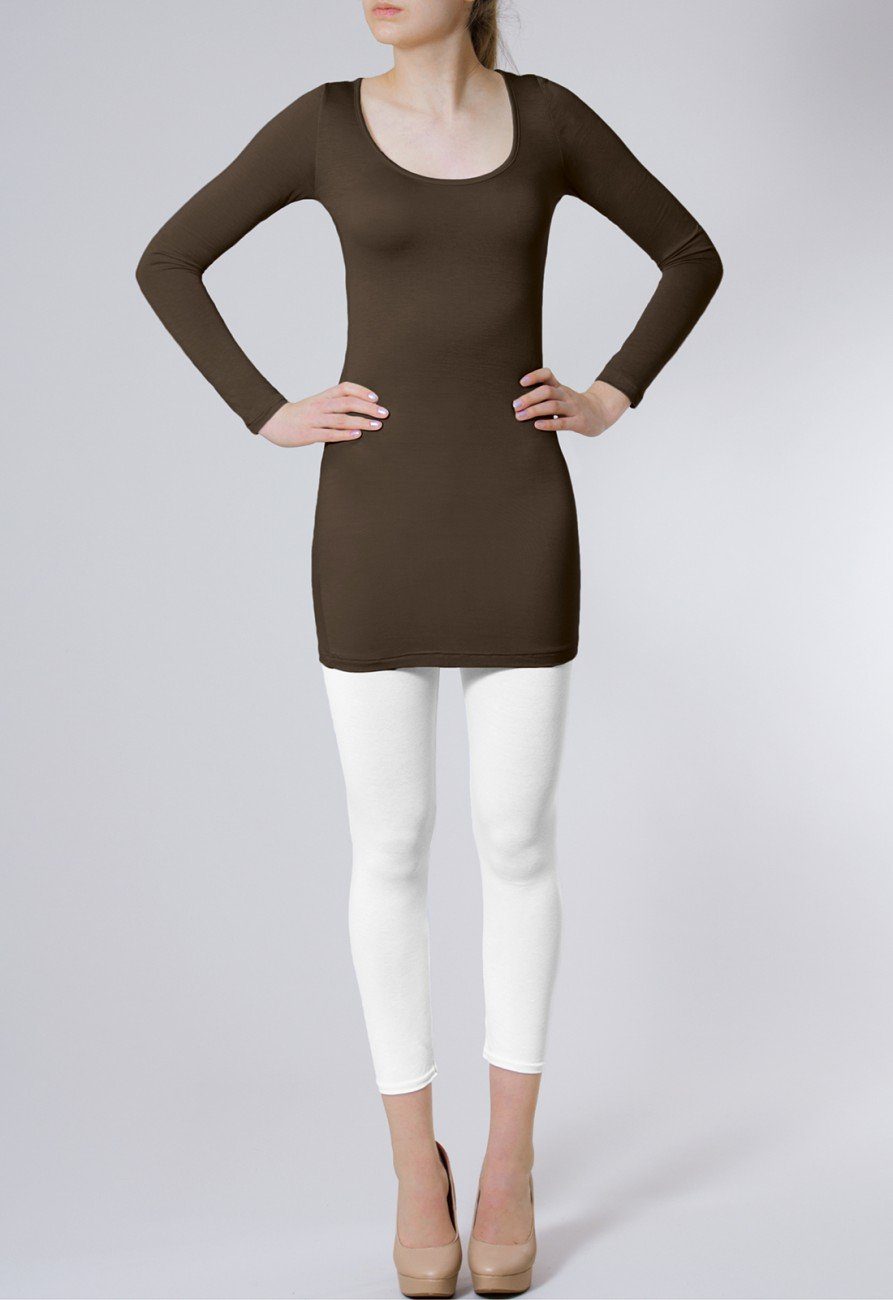 Caspar Langarmshirt MUSE SRT012 langes Damen Basic Shirt günstig online kaufen