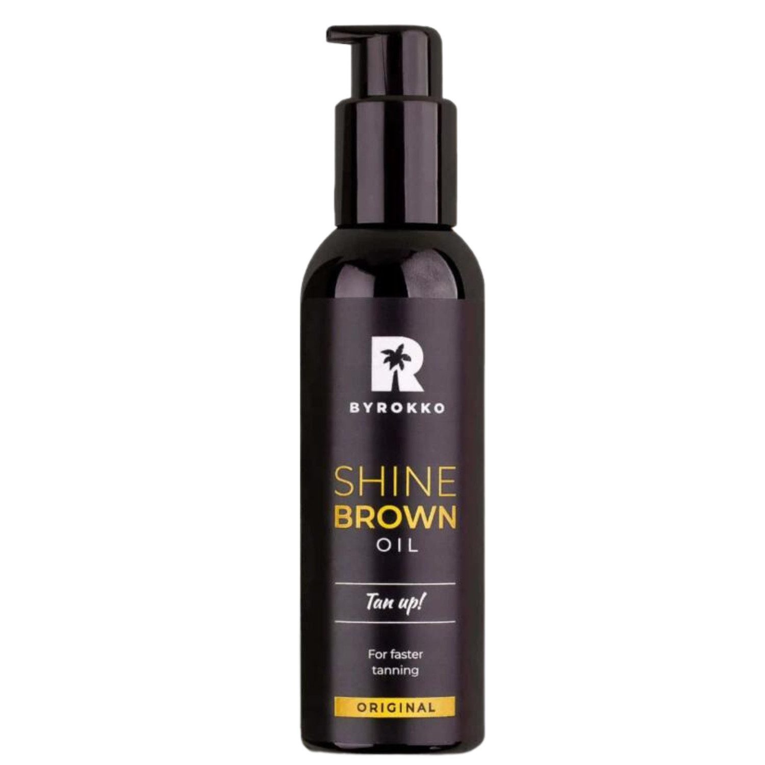 BYROKKO Sonnenschutzöl Byrokko Shine Brown Oil Bräunungsöl 150 ml, 1-tlg., Mit Kokosöl Walnussöl und Haselnussöl für intensive Bräune